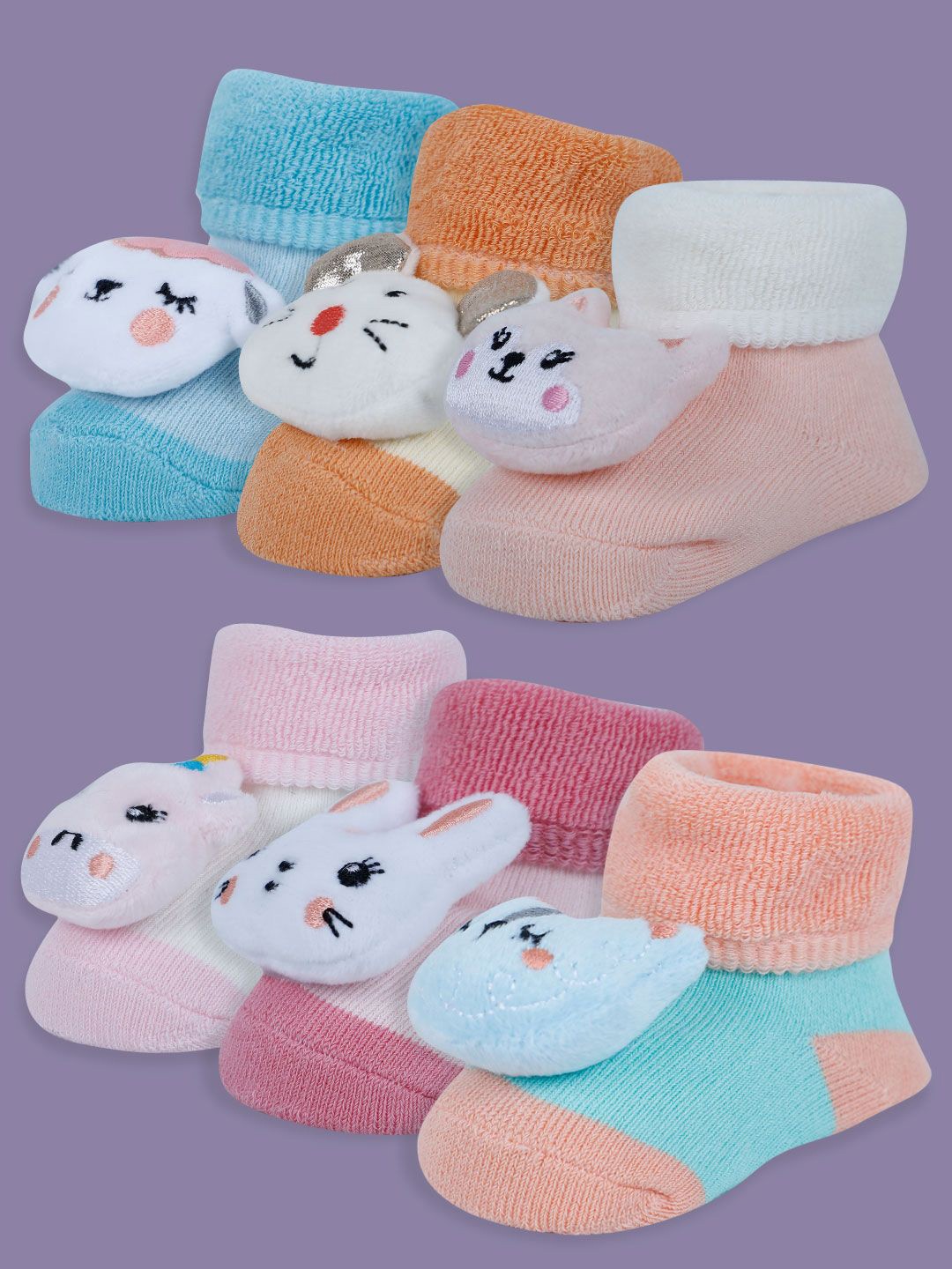 

Baby Moo Girls Cotton Booties, Pink