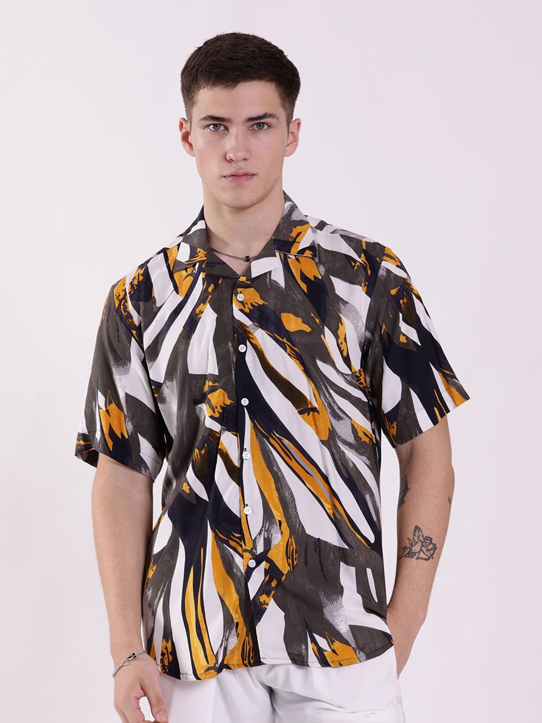 

RAYONBAY Men Relaxed Opaque Striped Casual Shirt, Multi