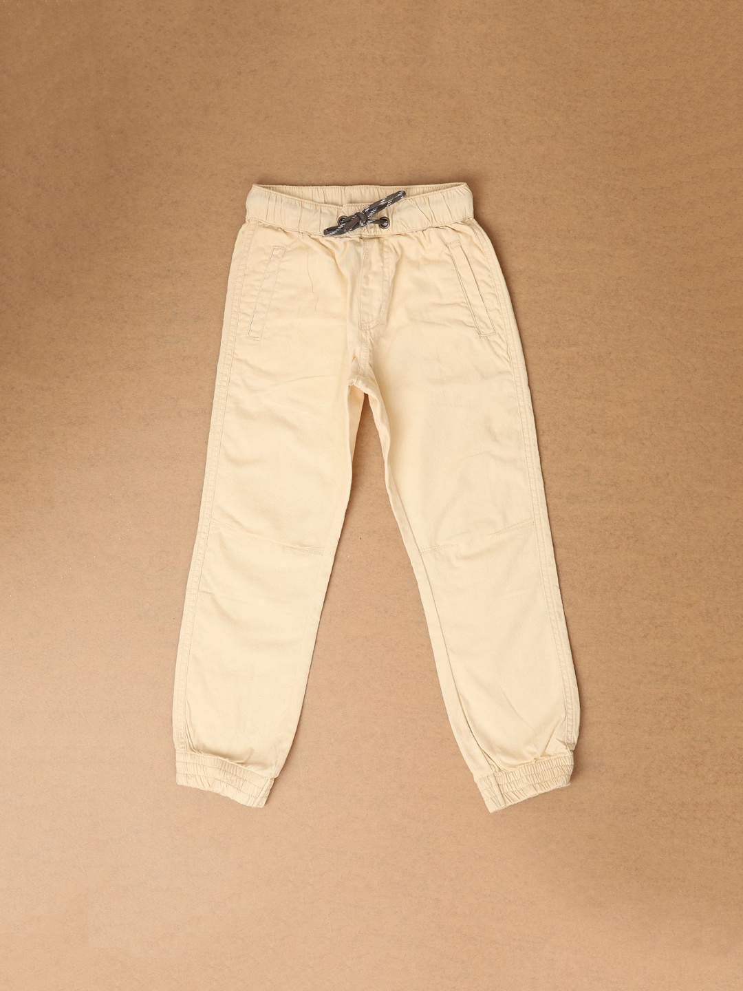 

V-Mart Boys Solid Regular Fit Joggers Trousers, Beige