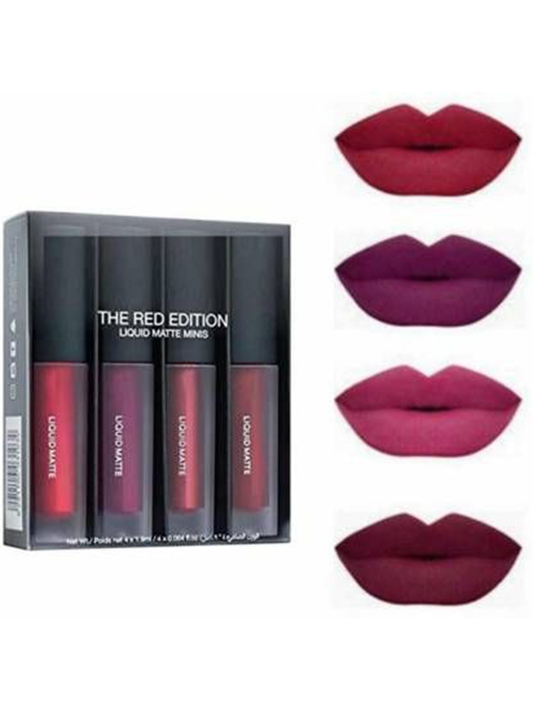 

YELGO Set Of 4 The Red Edition Liquid Matte Lipstick- 6 ml Each, Purple