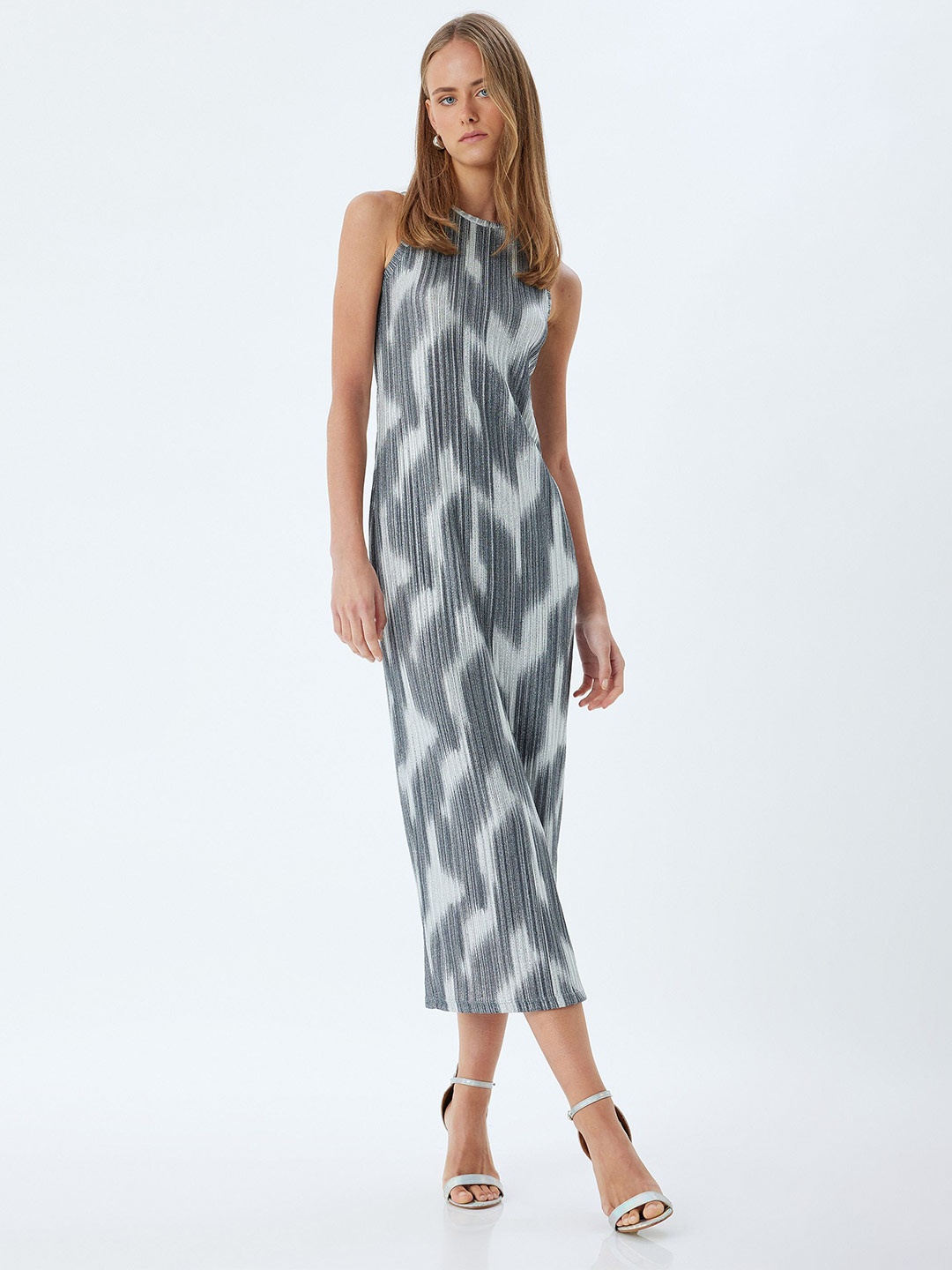 

Koton women Sheath Sleeveless Midi Dress, Gold