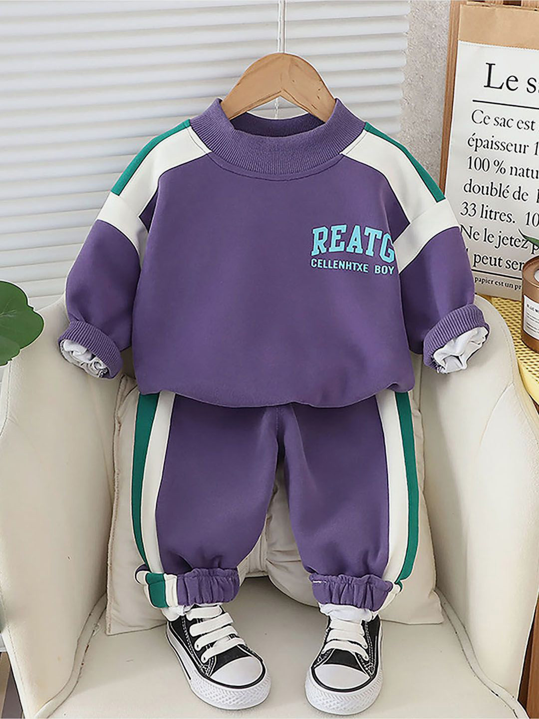 

Little Surprise Box LLP Boys Printed Tracksuits, Purple