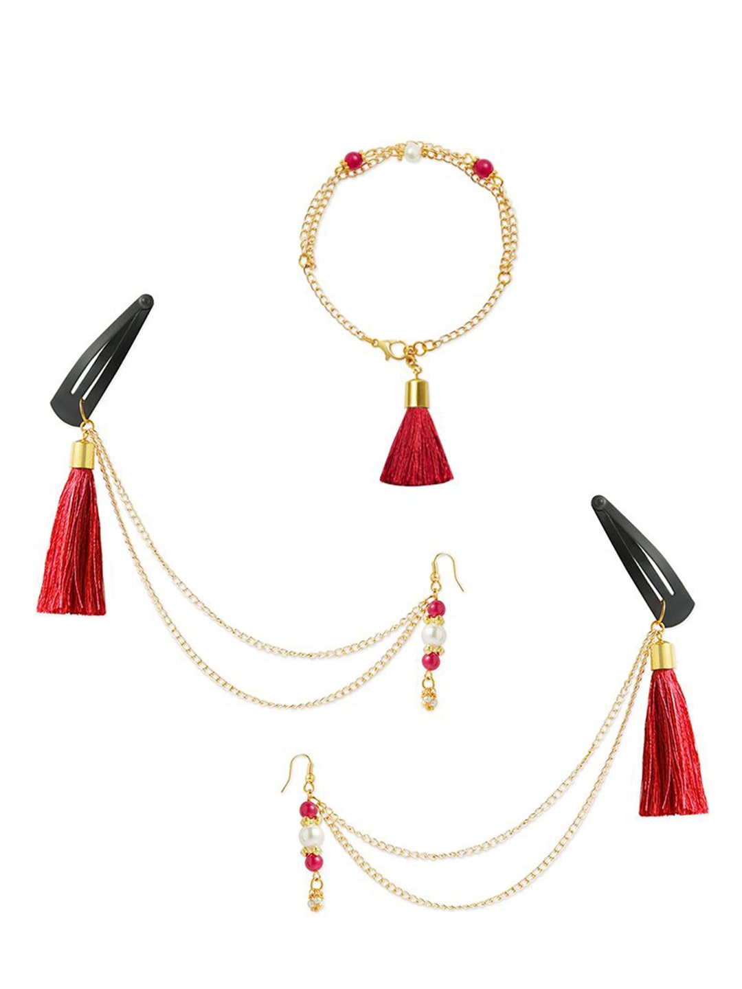 

RIBBON CANDY Beaded-Studded Jewellery Set, Gold