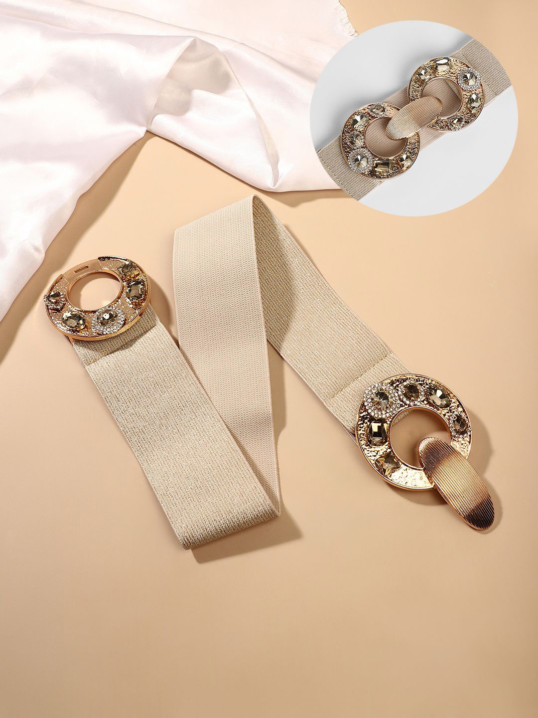 

HAUTE SAUCE by Campus Sutra Women Embellished Belt, Beige