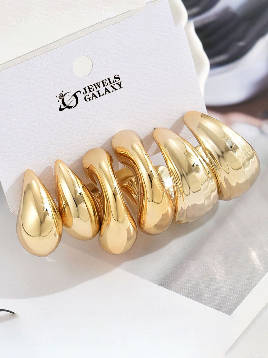 

Jewels Galaxy Contemporary Half Hoop Earrings, Gold
