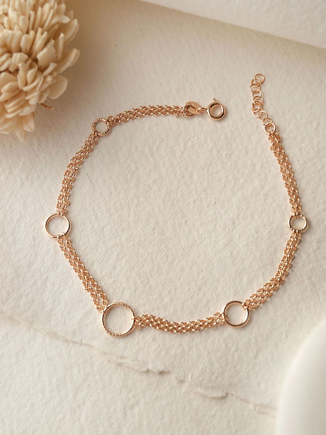 

MANNASH 18K Rose Gold Plated 92.5 Sterling Silver Anklet