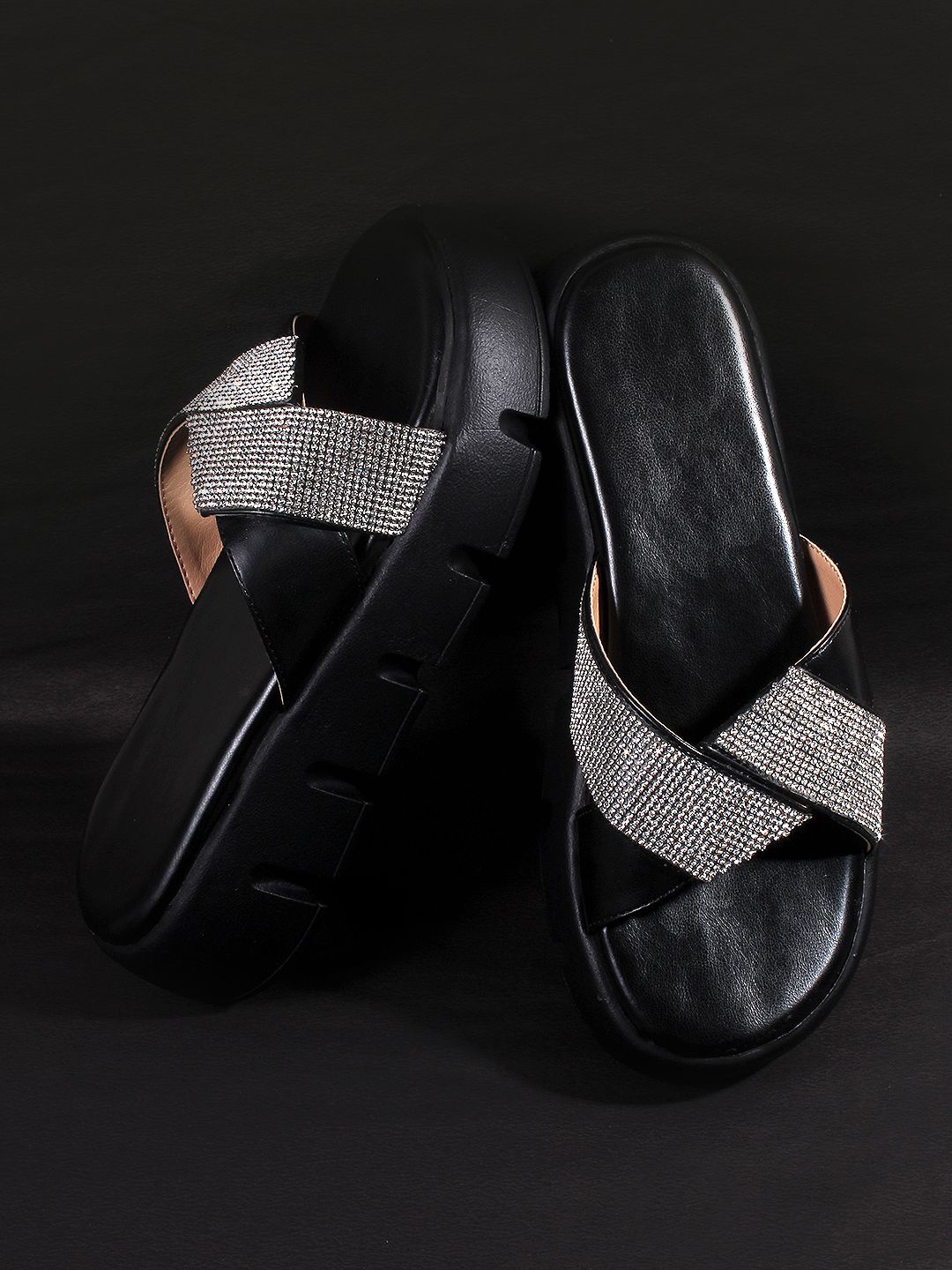 

Lavie Embellished Flatform Sandals, Black