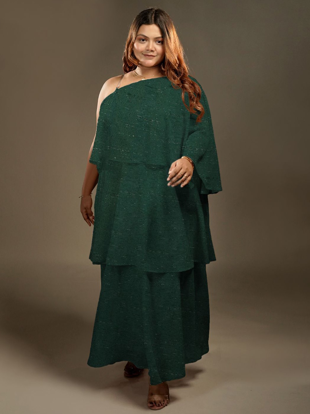 

Zink Curve Flared Sleeve Maxi Dress, Green