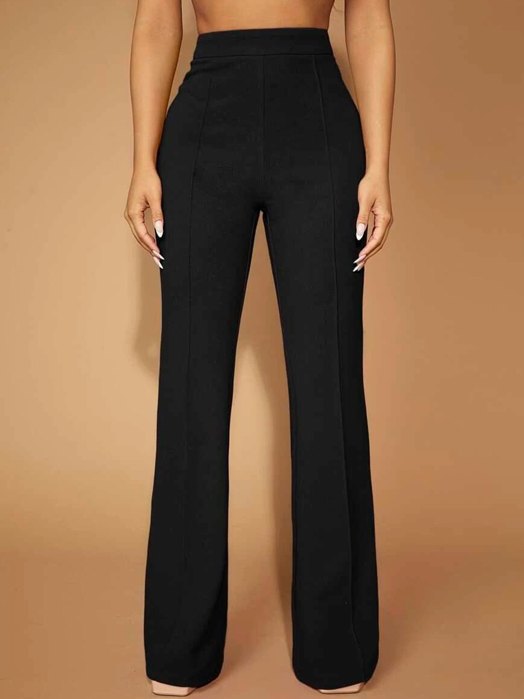 

Stylecast X Slyck Solid Comfort Easy Wash Trouser, Black