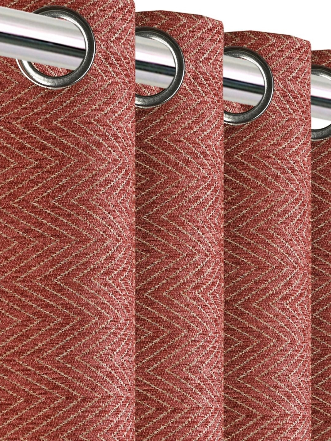 

Saral Home Pink 2 Pieces Geometric Black Out Window Curtain