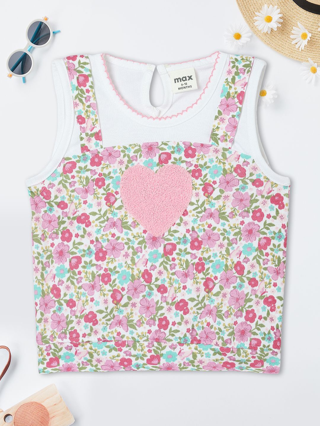 

max Floral Print Cotton Top, Off white