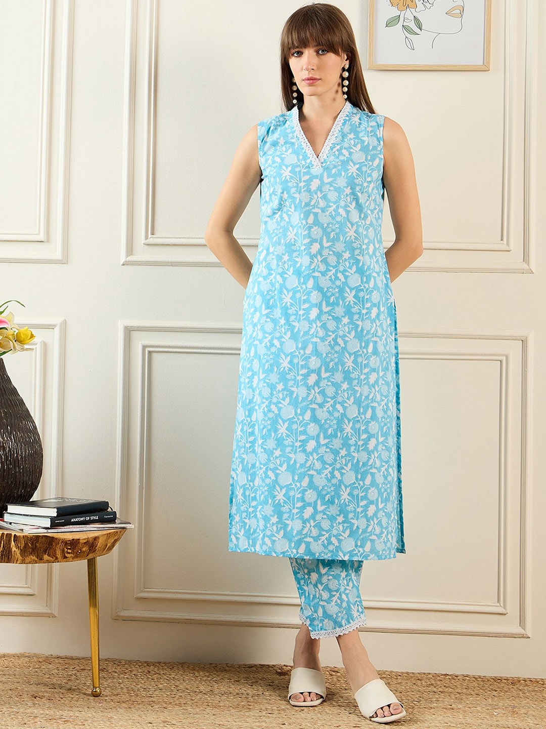 

Indo Era Women Blue Kurta Sets