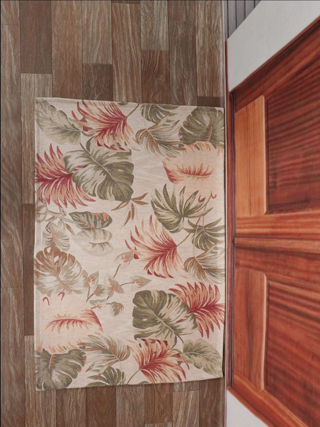 

BELLA TRUE Beige & Green Printed Anti-Skid Doormat