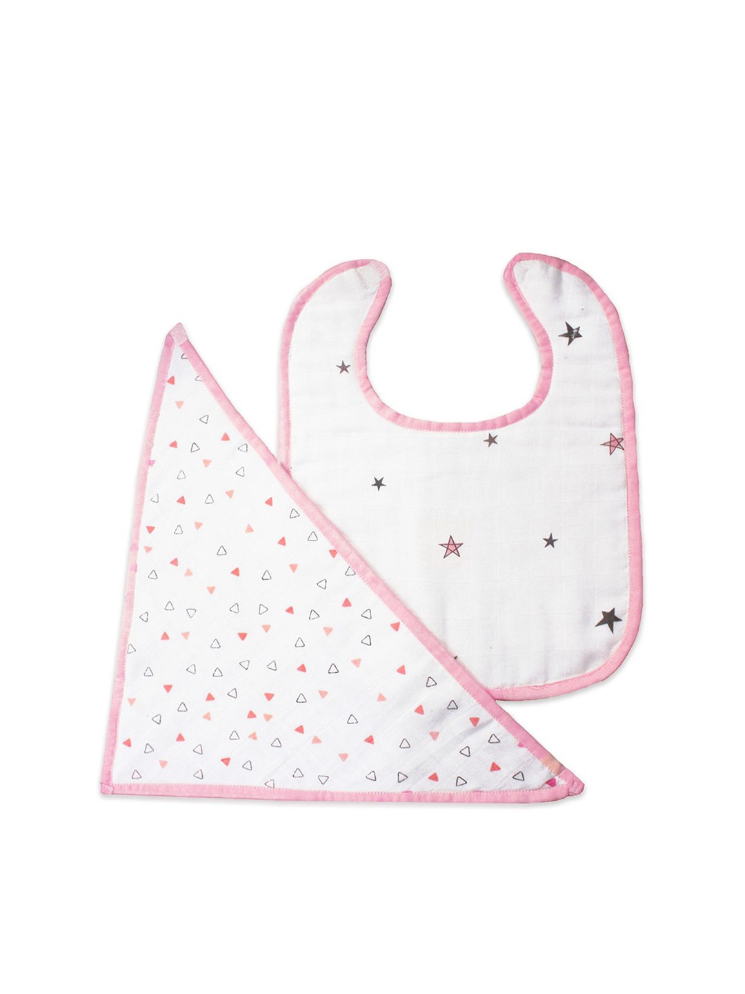 

The White Cradle Infant Pack Of 2 Printed Bibs, Pink