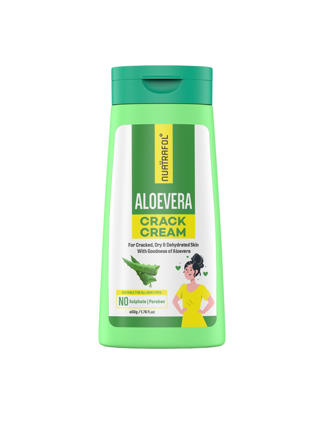 

NUATRAFOL Aloevera Foot Crack Cream- 50g, Green