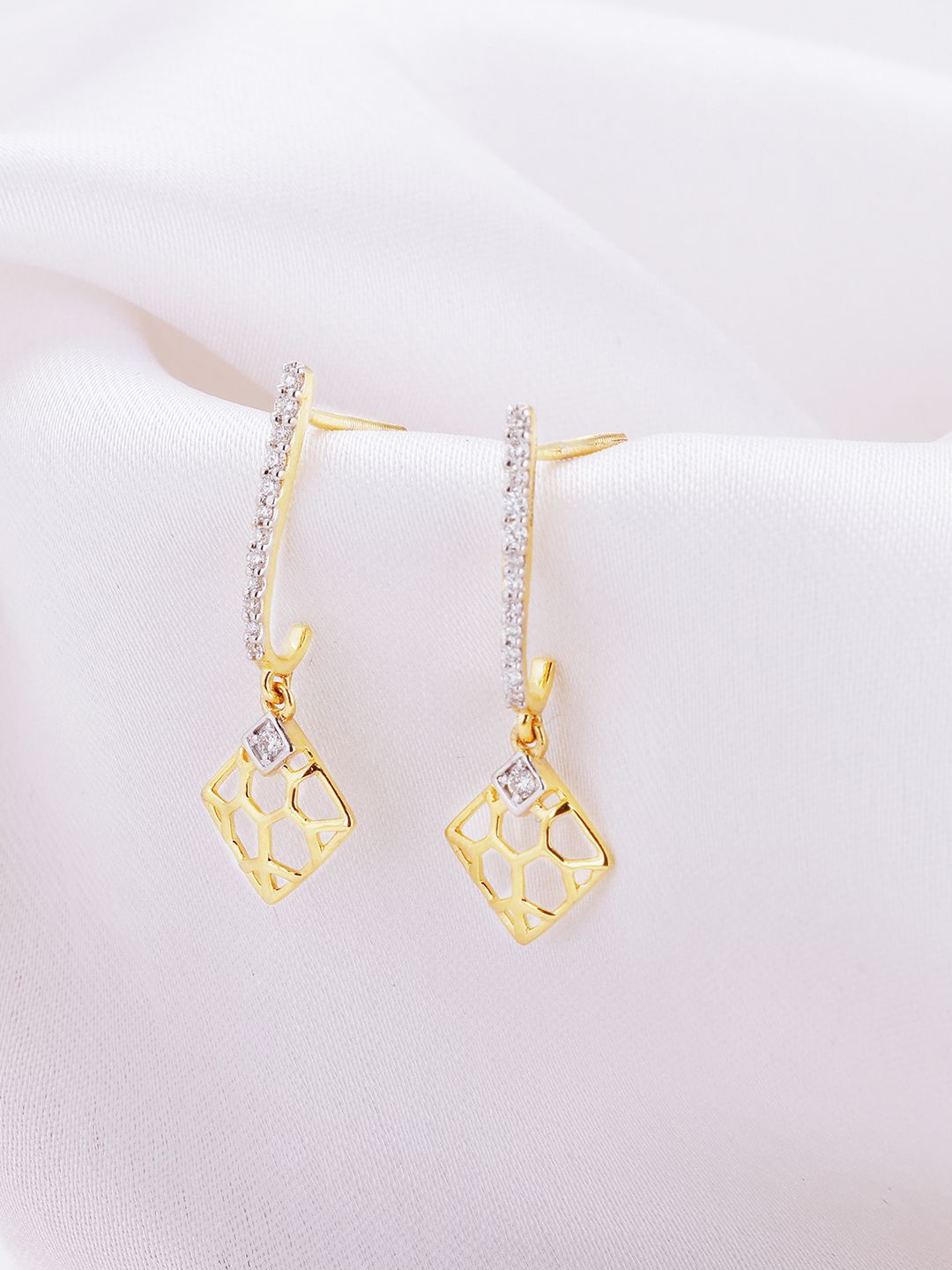 

GIVA 14K Yellow Gold Radiance Diamond Earrings
