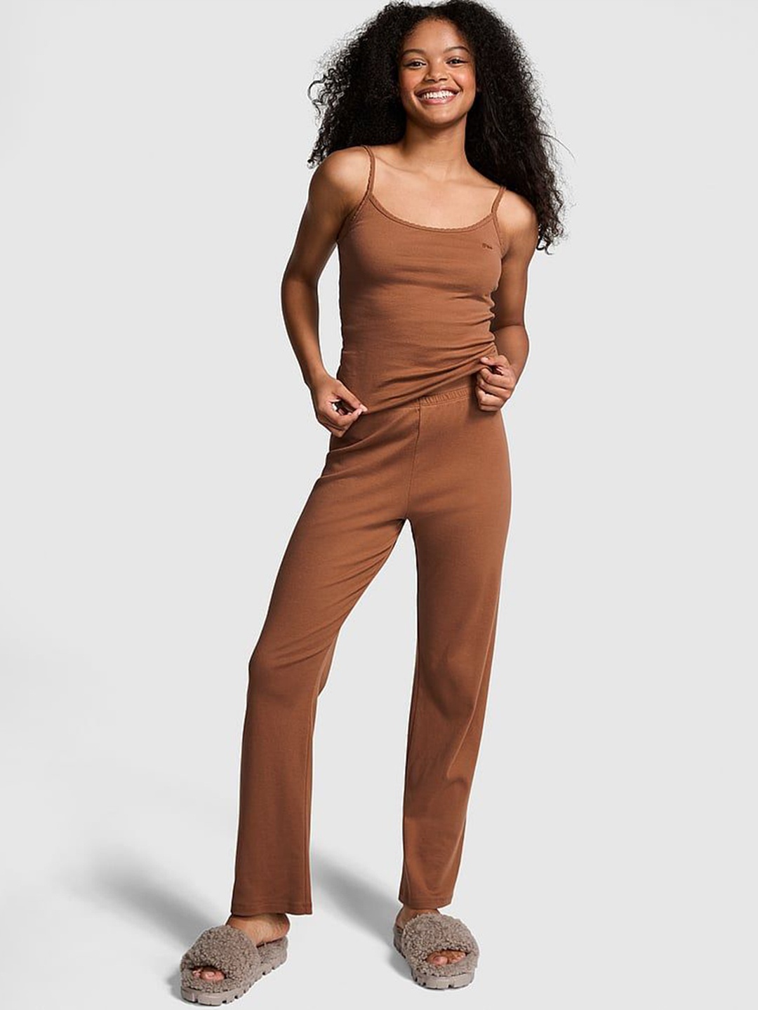 

Victoria's Secret Women Solid Night suit, Brown