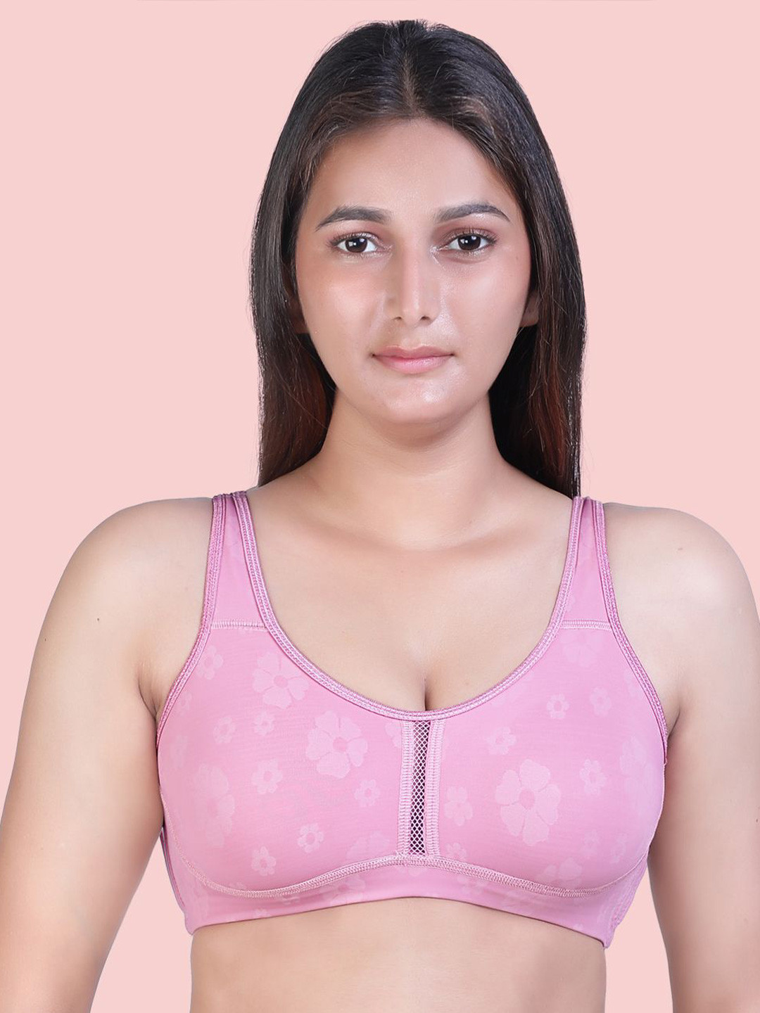

Amour Secret Women's Floral Full Coverage Minimizer Bra, Pink