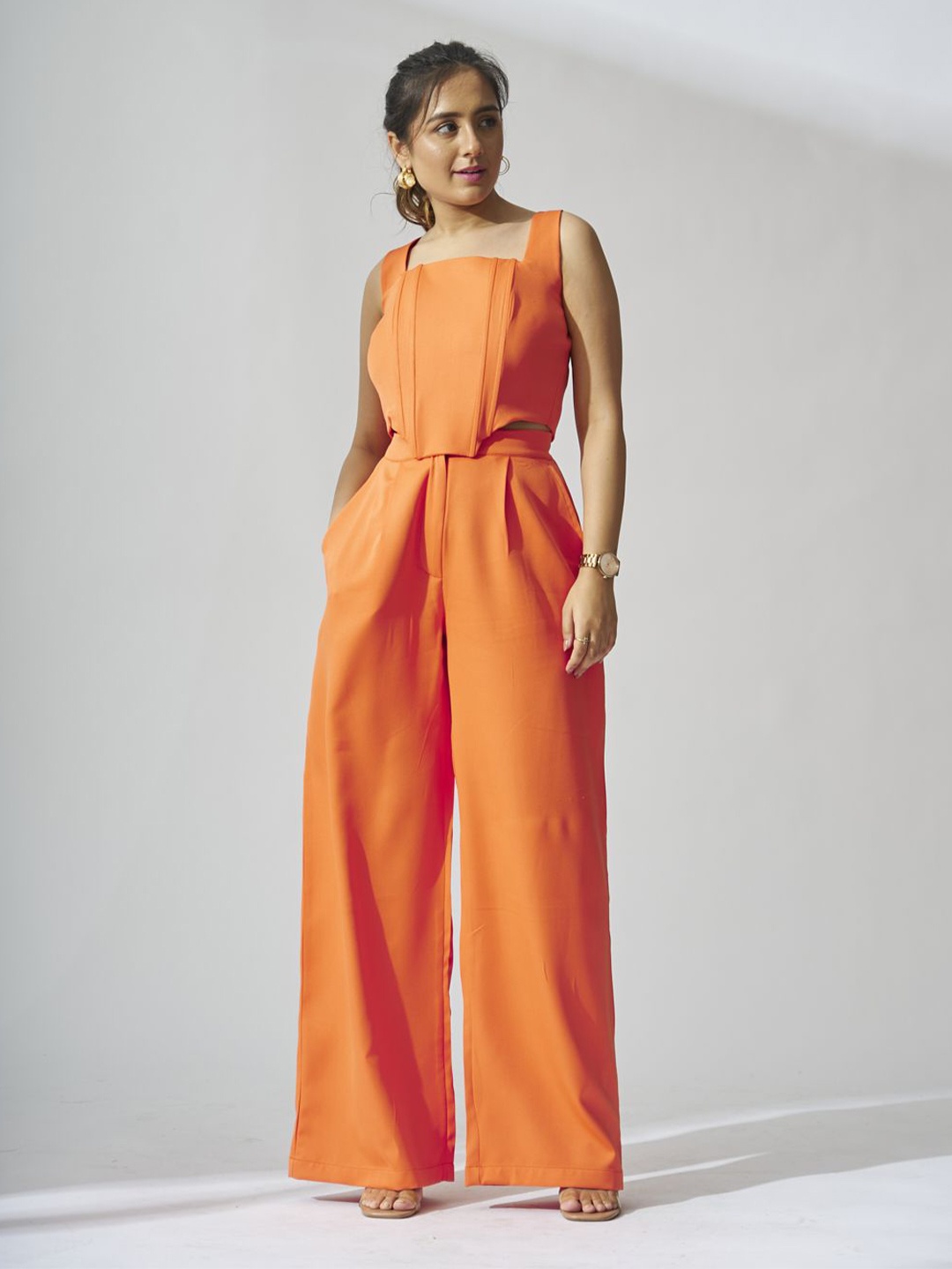 

Risate Crepe Longline Top, Orange