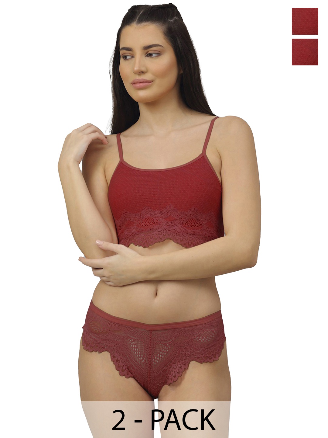 

Aamarsh Self Design Lingerie Set AD_B_Sana-Set1, Maroon
