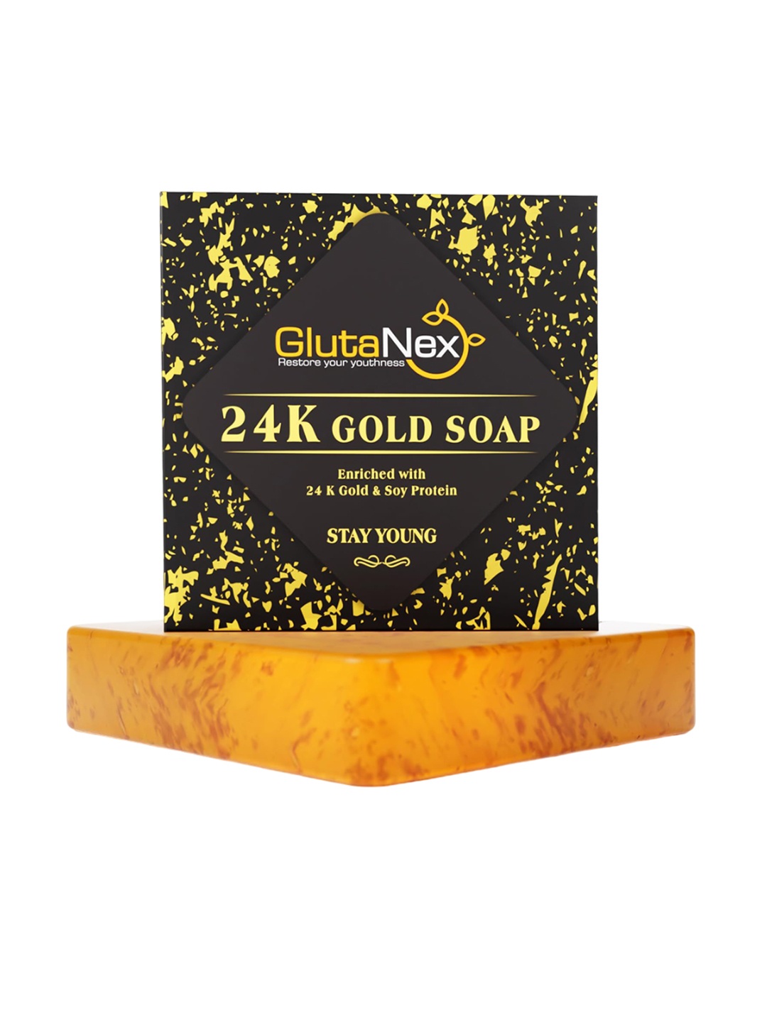

GLUTANEX 24KT Gold Soap With Soy Protein - 120 g, Orange