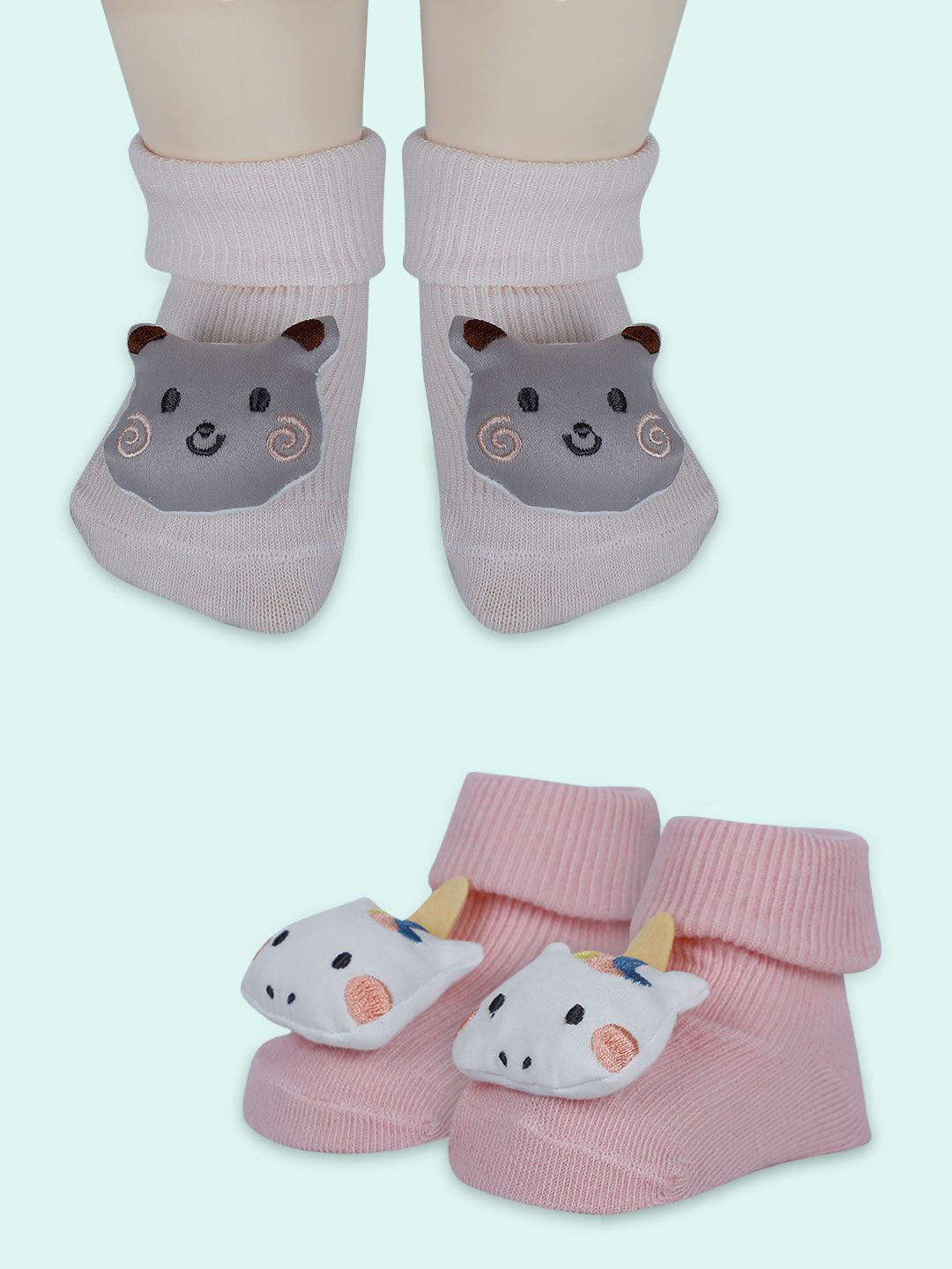 

Baby Moo Girls Cotton Booties, Pink
