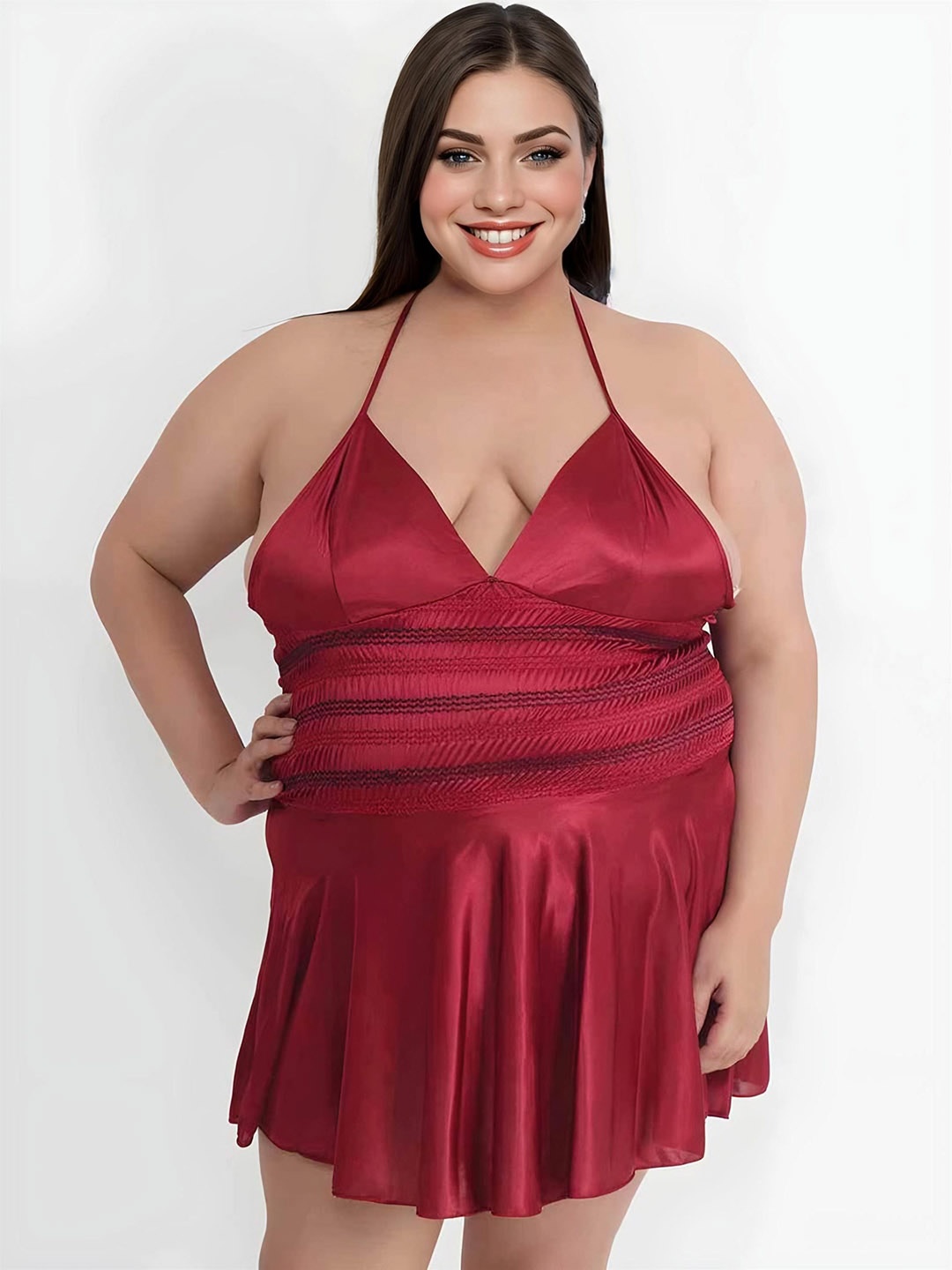

Hill Islands Halter Neck Baby Doll, Maroon