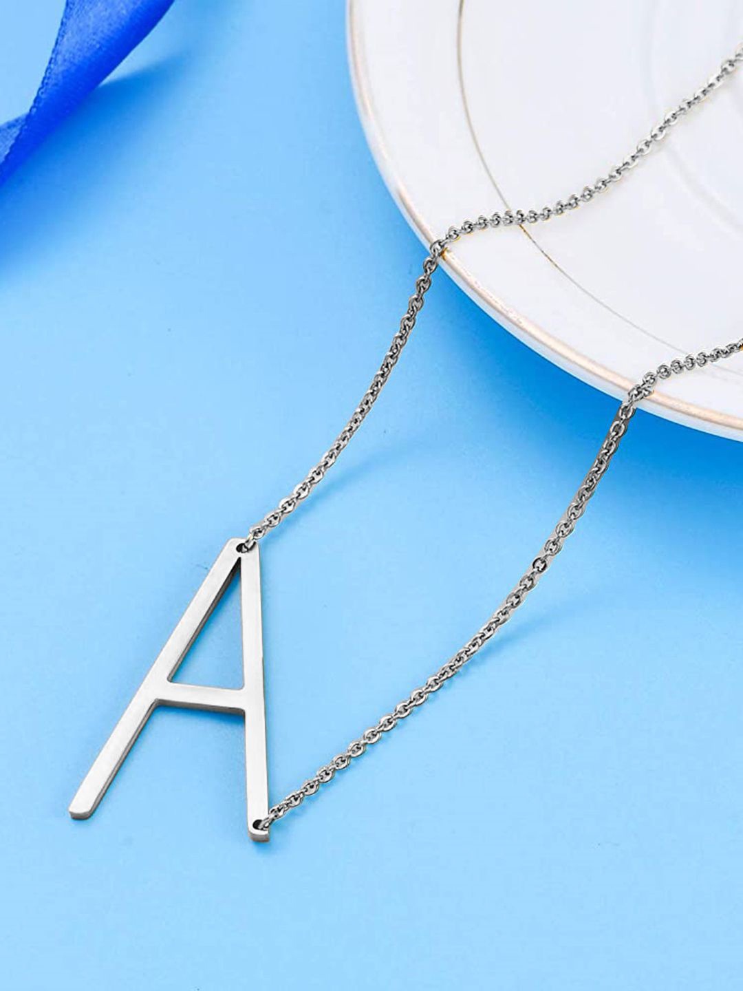 

DressBerry Girls 925 Sterling Silver A Alphabet Pendant with Chain