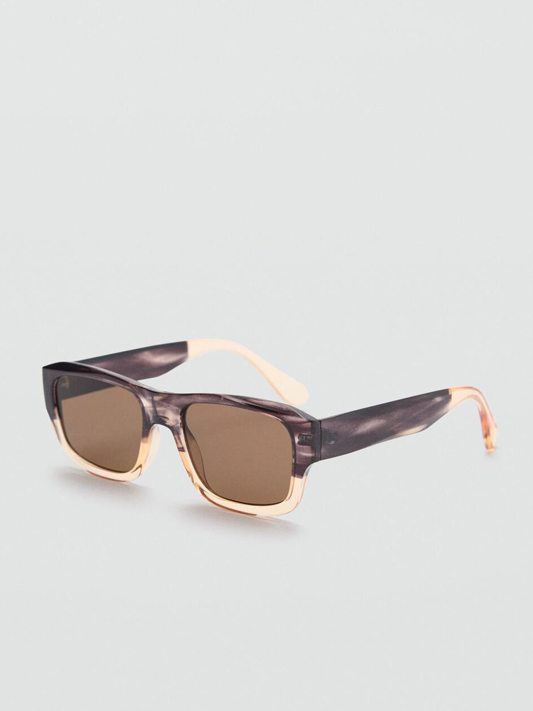 

MANGO MAN Rectangle Sunglasses with UV Protected Lens 77082532, Brown