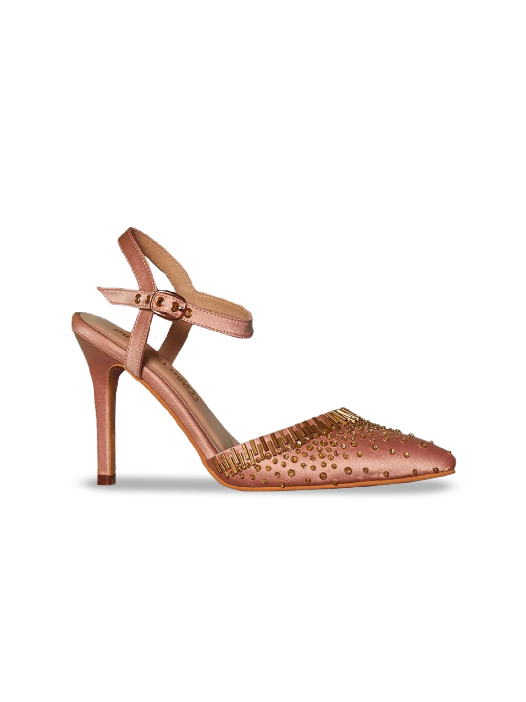 

Papa Don't Preach Embellished Stiletto Sandals, Peach
