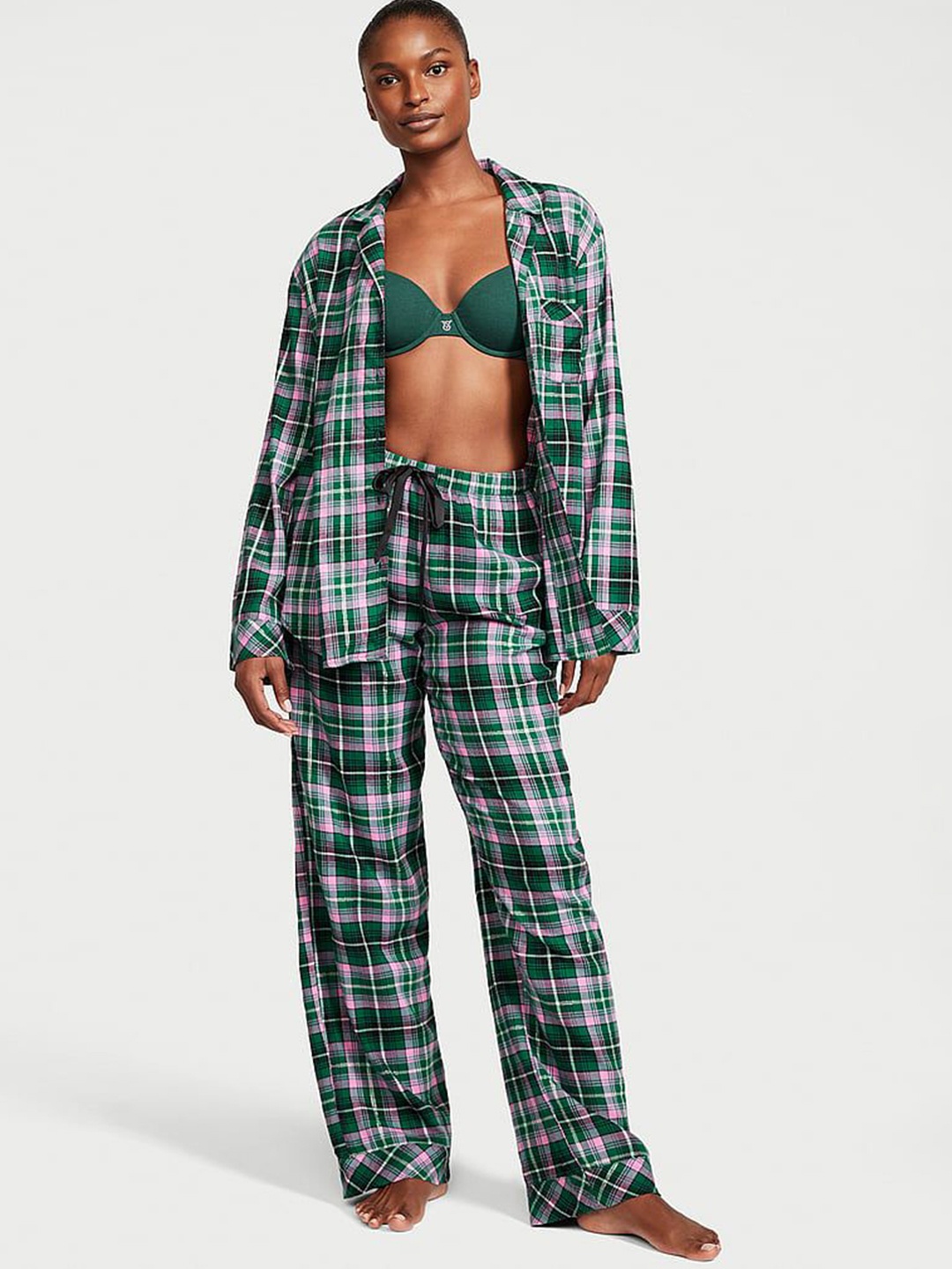 

Victoria's Secret Women Checked Night suit, Green