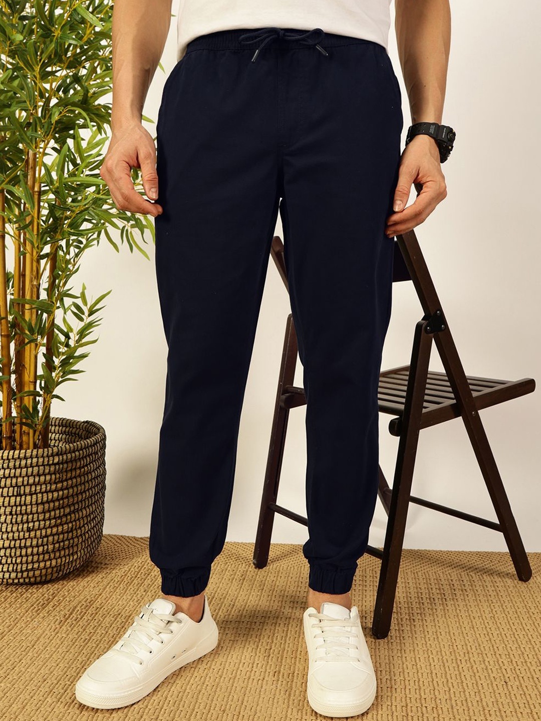 

Thomas Scott Men Classic Straight Fit Joggers Trousers, Navy blue