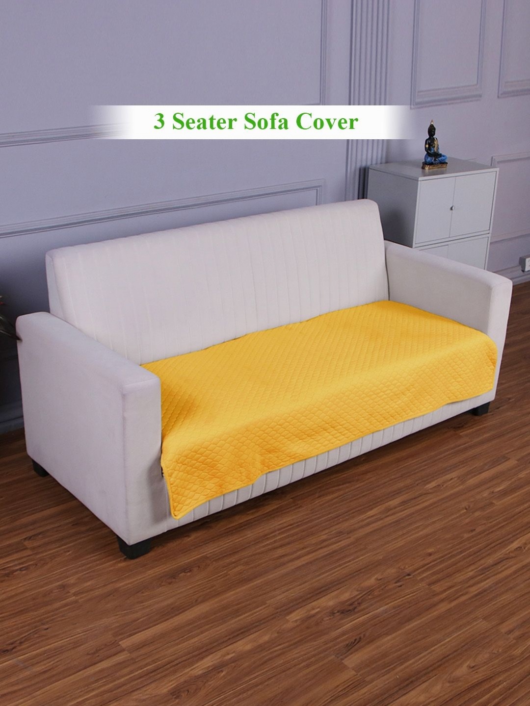 

HOKIPO Yellow Quilted 3 Seater Sofa Cover Seat Mat