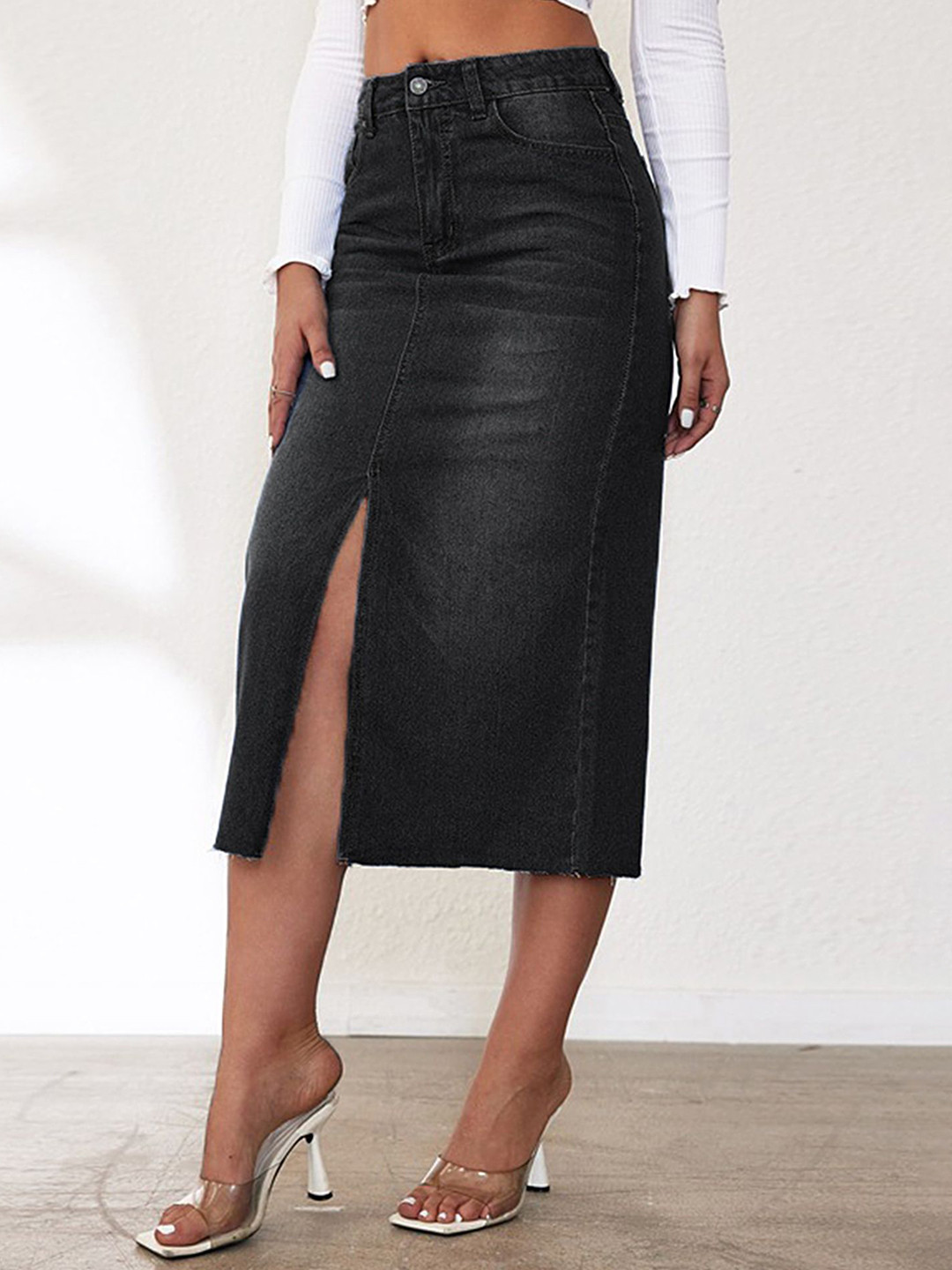 

LULU & SKY Pencil Midi Skirts, Black