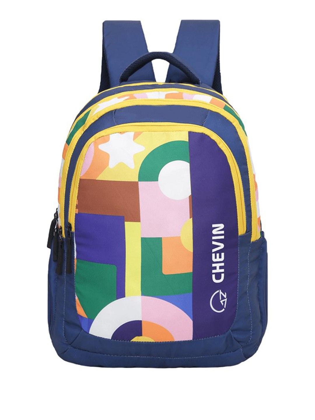 

CHEVIN Unisex Geometric Medium Backpack, Navy blue