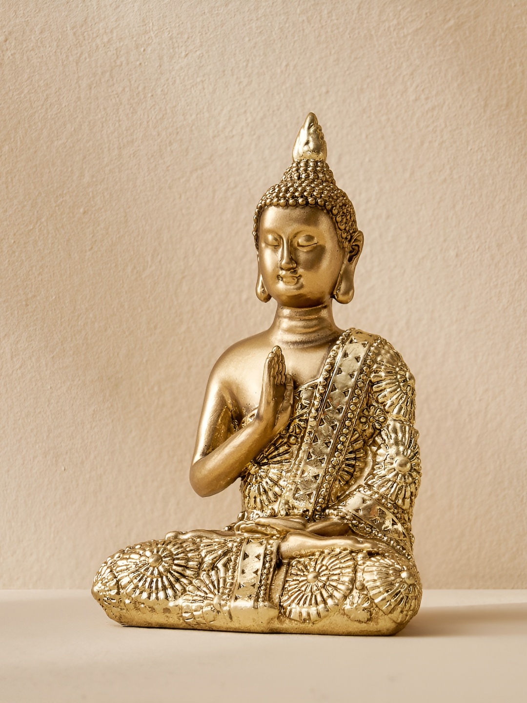 

Home Centre Corsica Tranquil Gold-Toned Buddha Figurine Showpiece