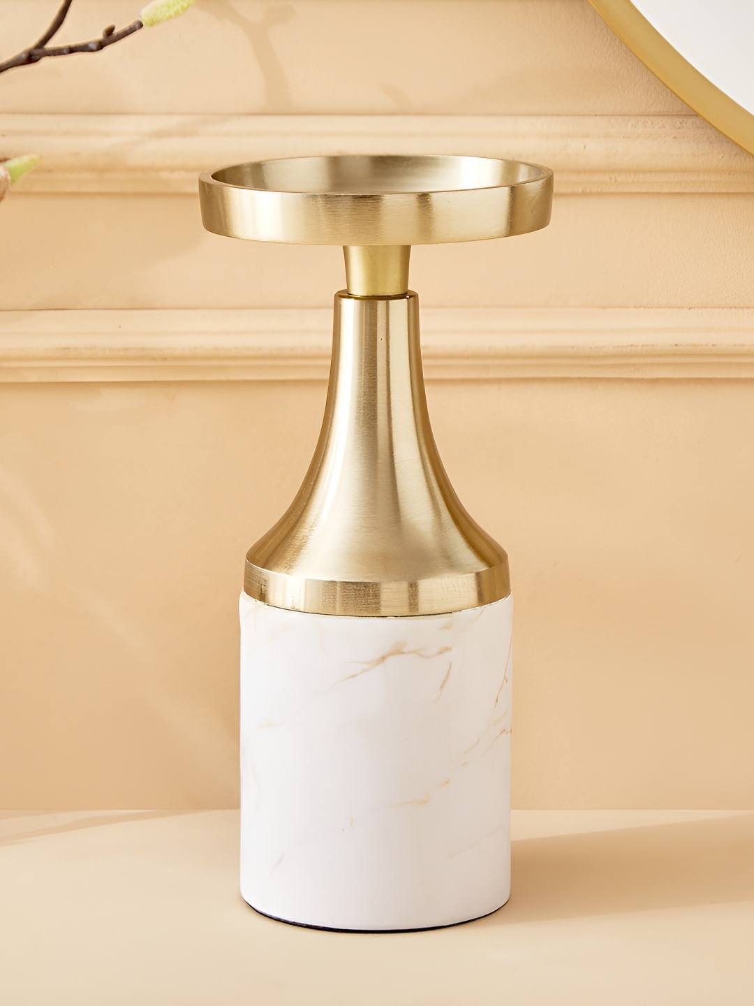 

Home Centre Eternity Vogue Beige & White Metal Pillar Candle Holder