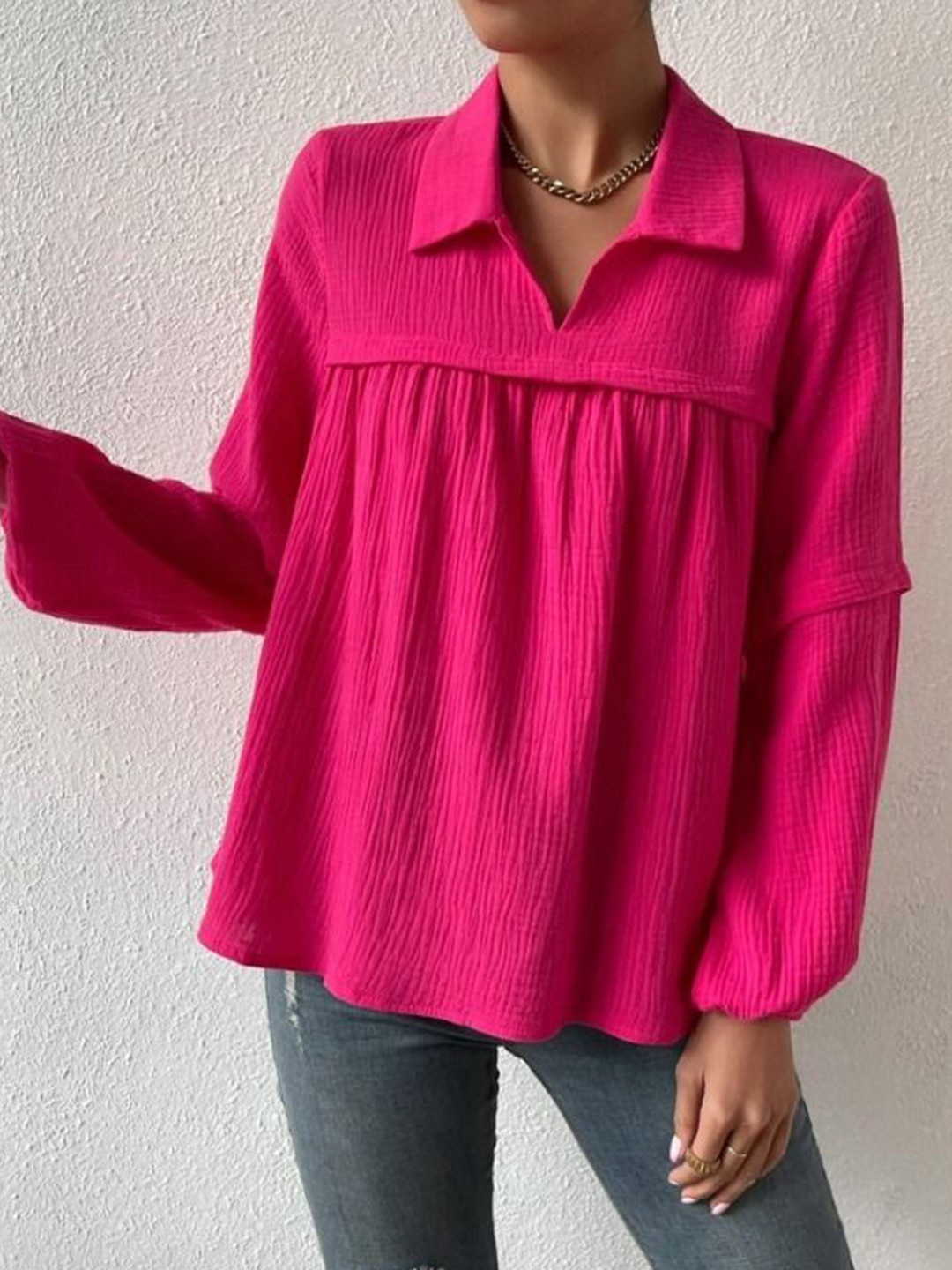 

StyleCast Cotton Shirt Style Top, Pink