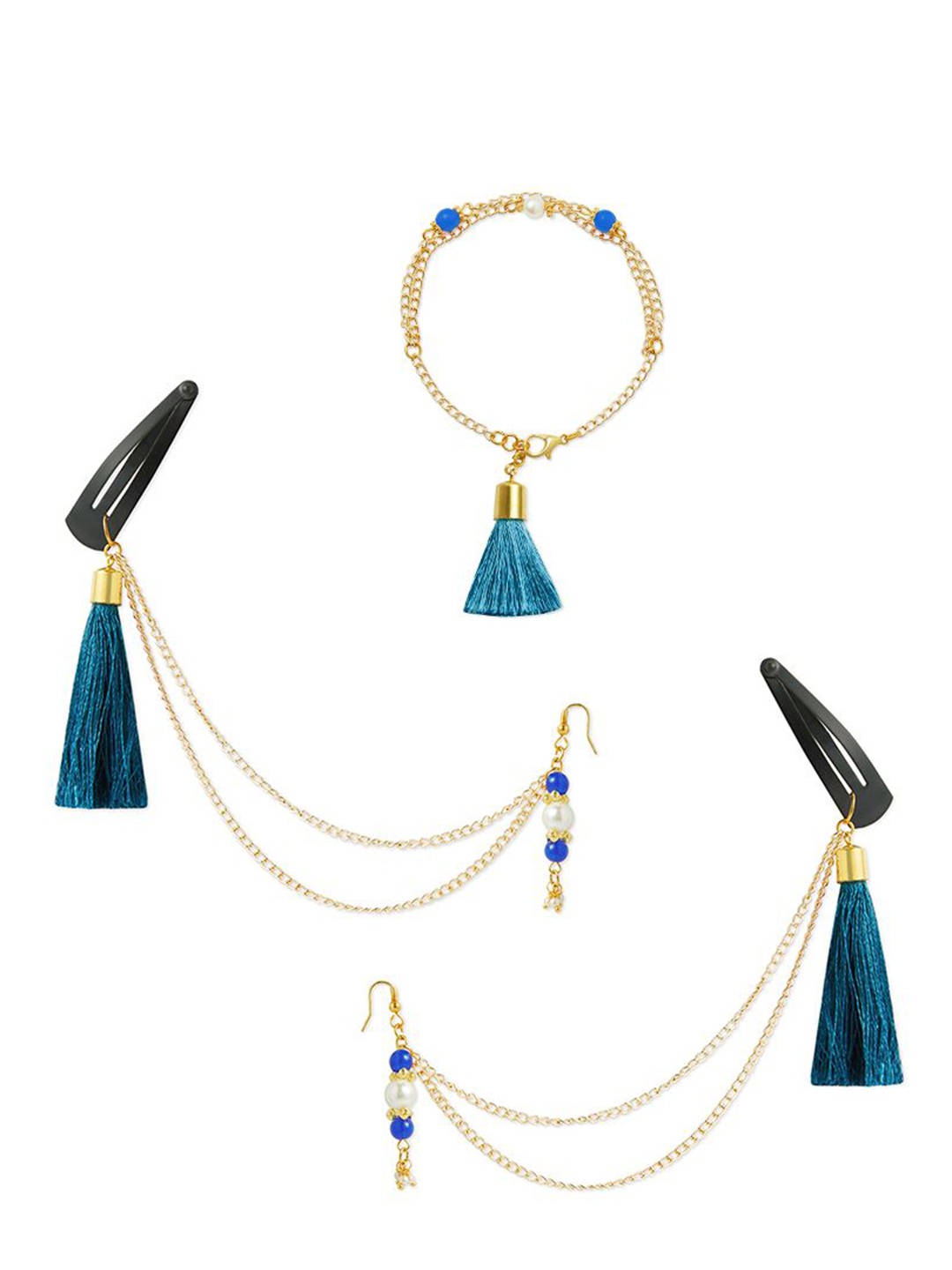 

RIBBON CANDY Beaded Jewellery Set, Gold