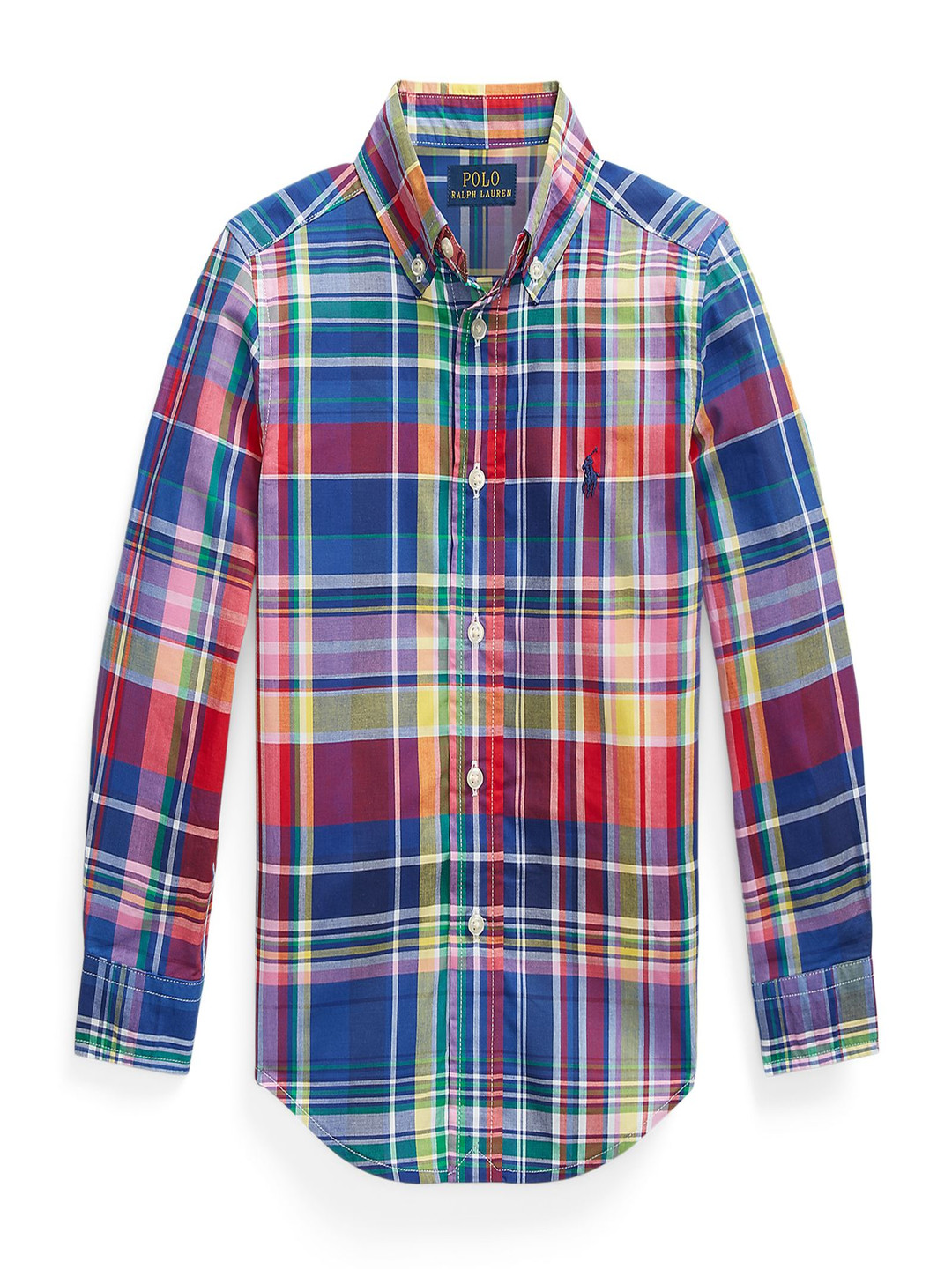 

Polo Ralph Lauren Boys Checked Pure Cotton Slim-Fit Shirts, Blue