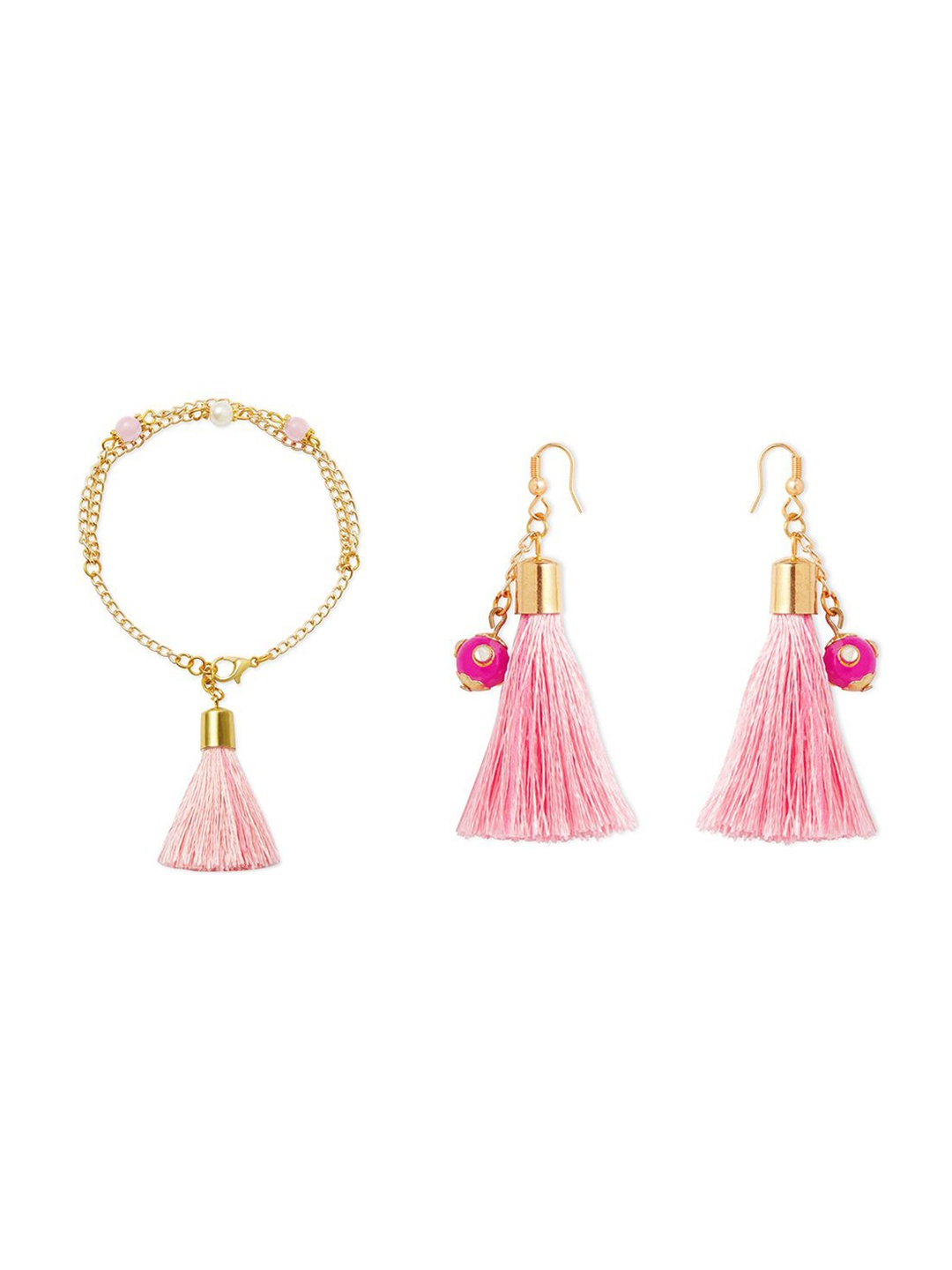 

RIBBON CANDY Beaded-Studded Jewellery Set, Gold