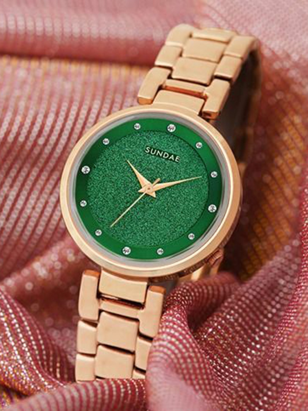 

SUNDAE Women Dial & Stainless Steel Bracelet Style Straps Analogue Multi Function Watch 788540, Green