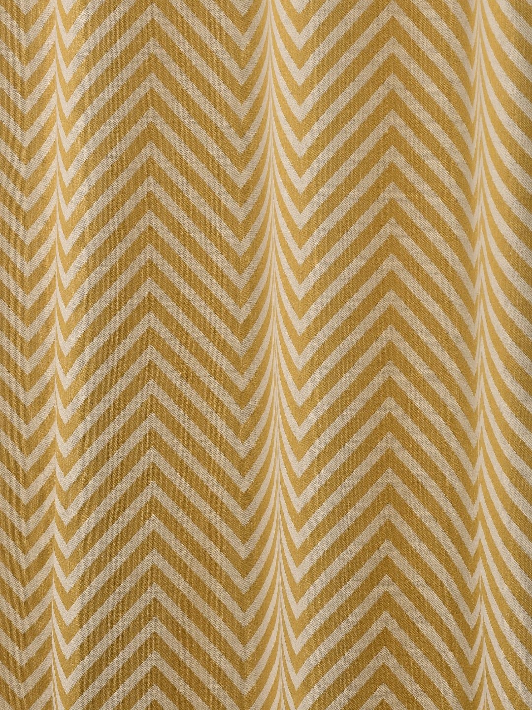 

Saral Home Yellow & Off White Geometric Room Darkening Cotton Window Curtain