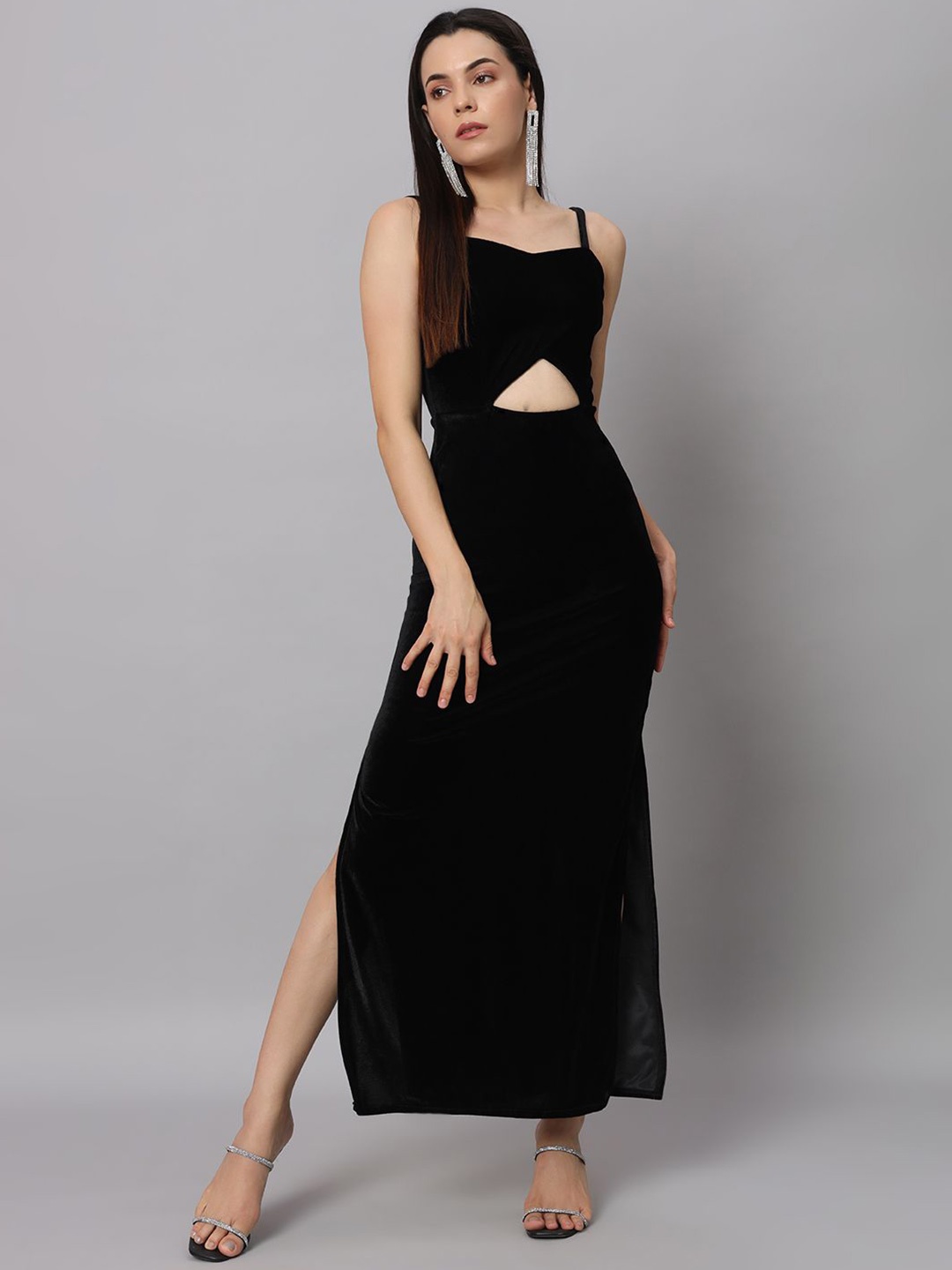 

VAARARO Women Shoulder Straps Sleeveless Maxi Dress, Black
