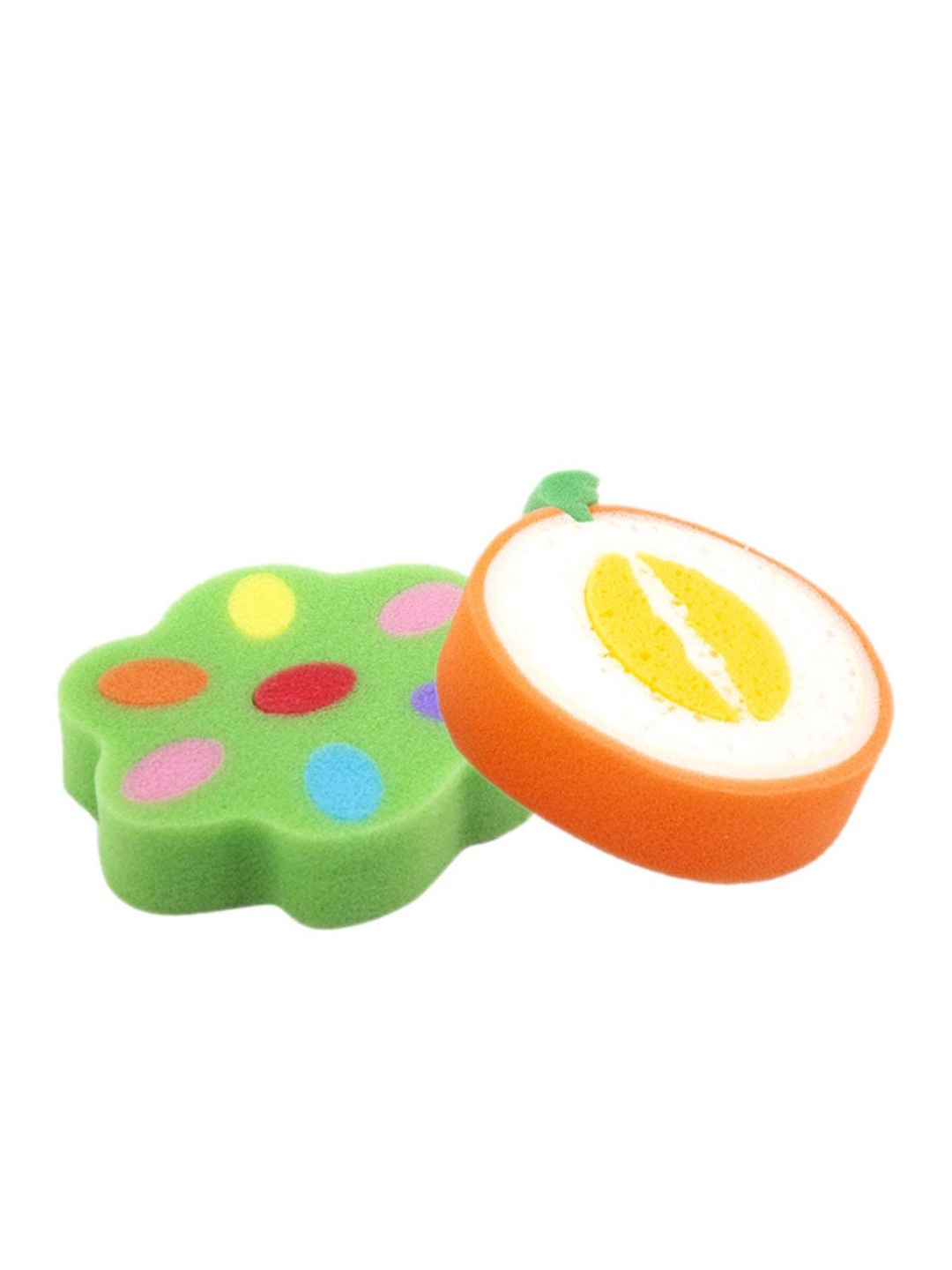 

Baby Moo Infants Pack Of 2 Fruit Baby Bath Sponges, Orange