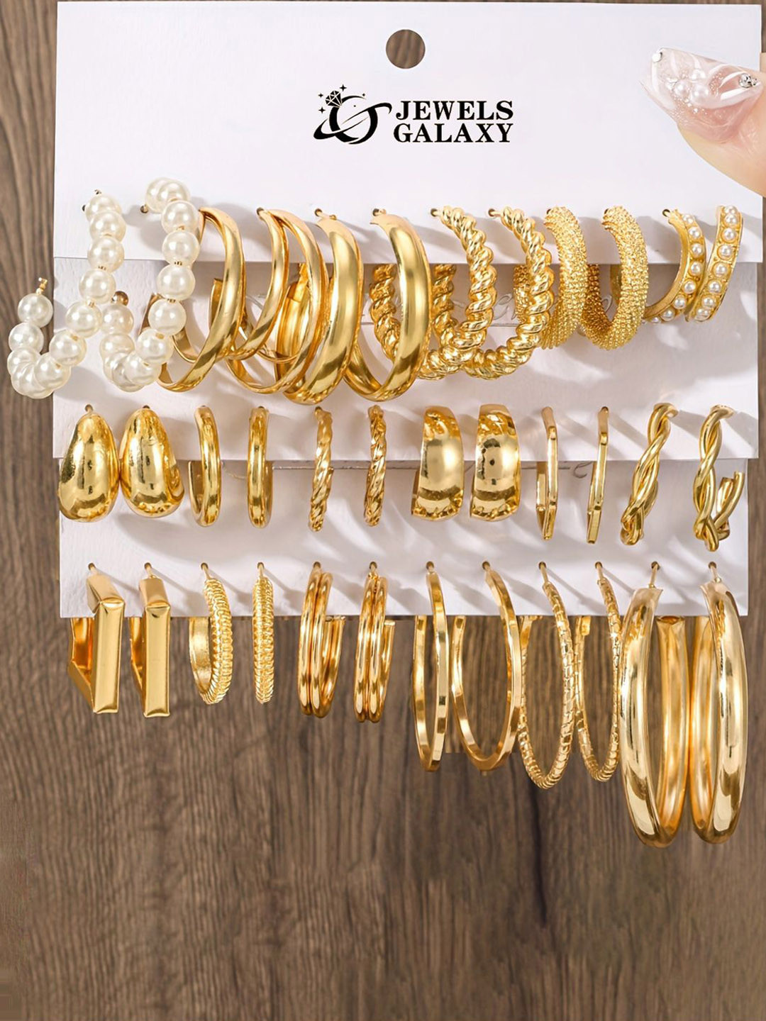 

Jewels Galaxy Contemporary Half Hoop Earrings, Gold
