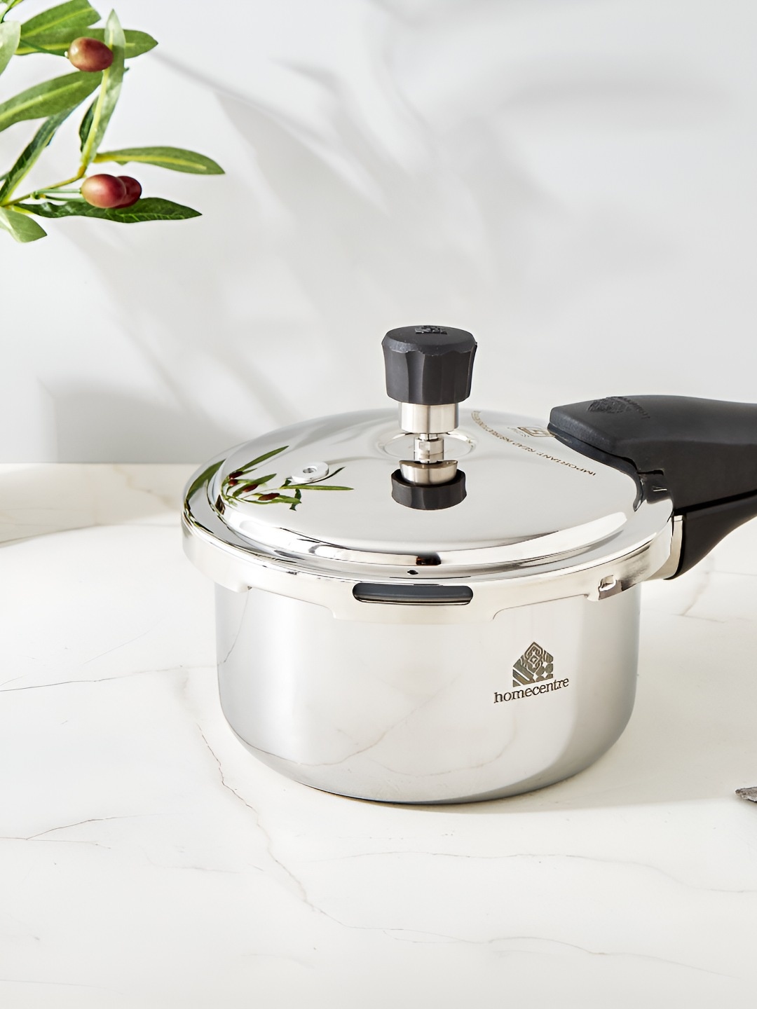 

Home Centre Silver-Toned Stainless Steel Pressure Cooker - 2L