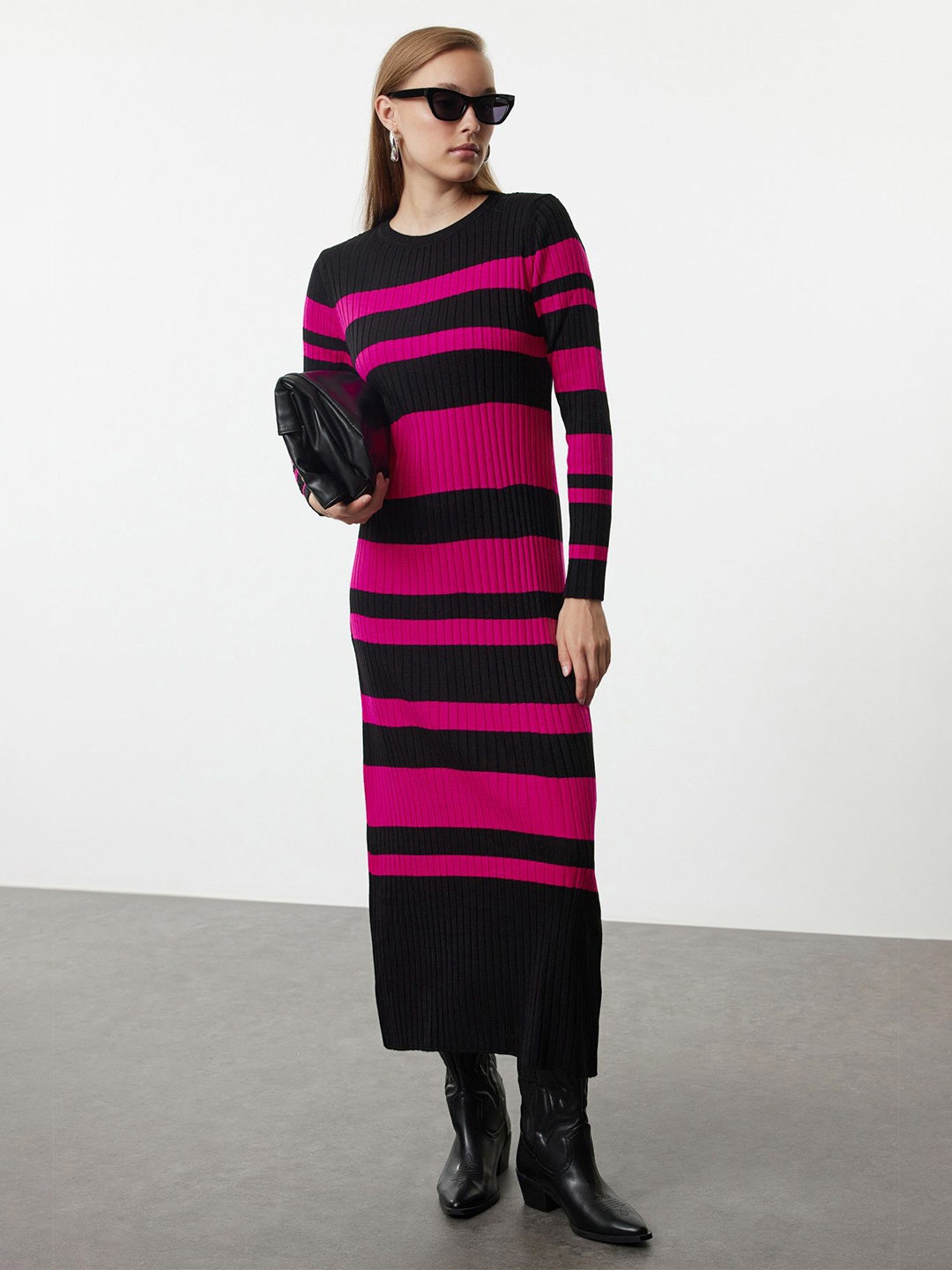 

Trendyol Striped Maxi Dress, Na