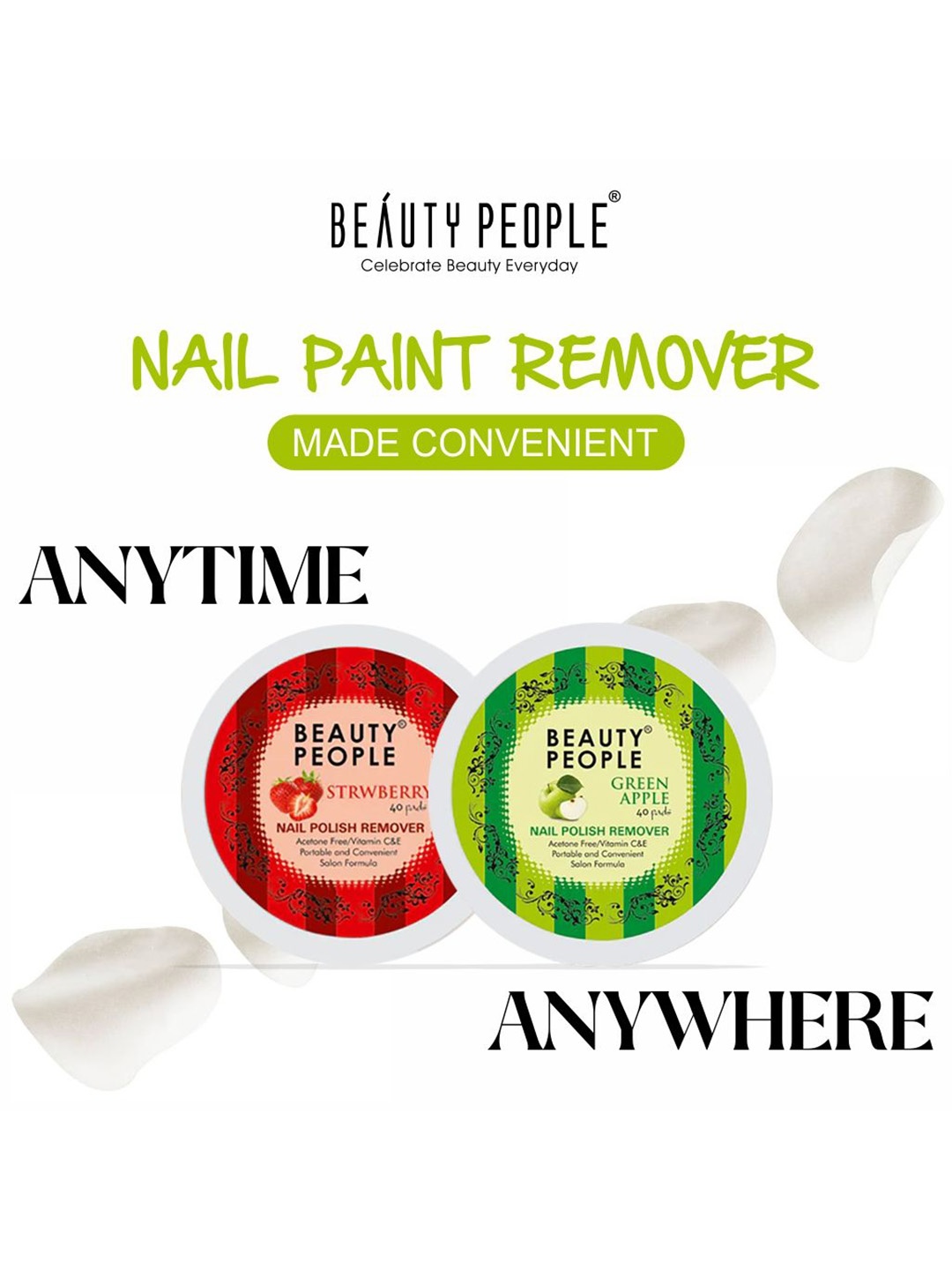 

Beauty People Nail Polish Remover Pads-Green Apple-4g