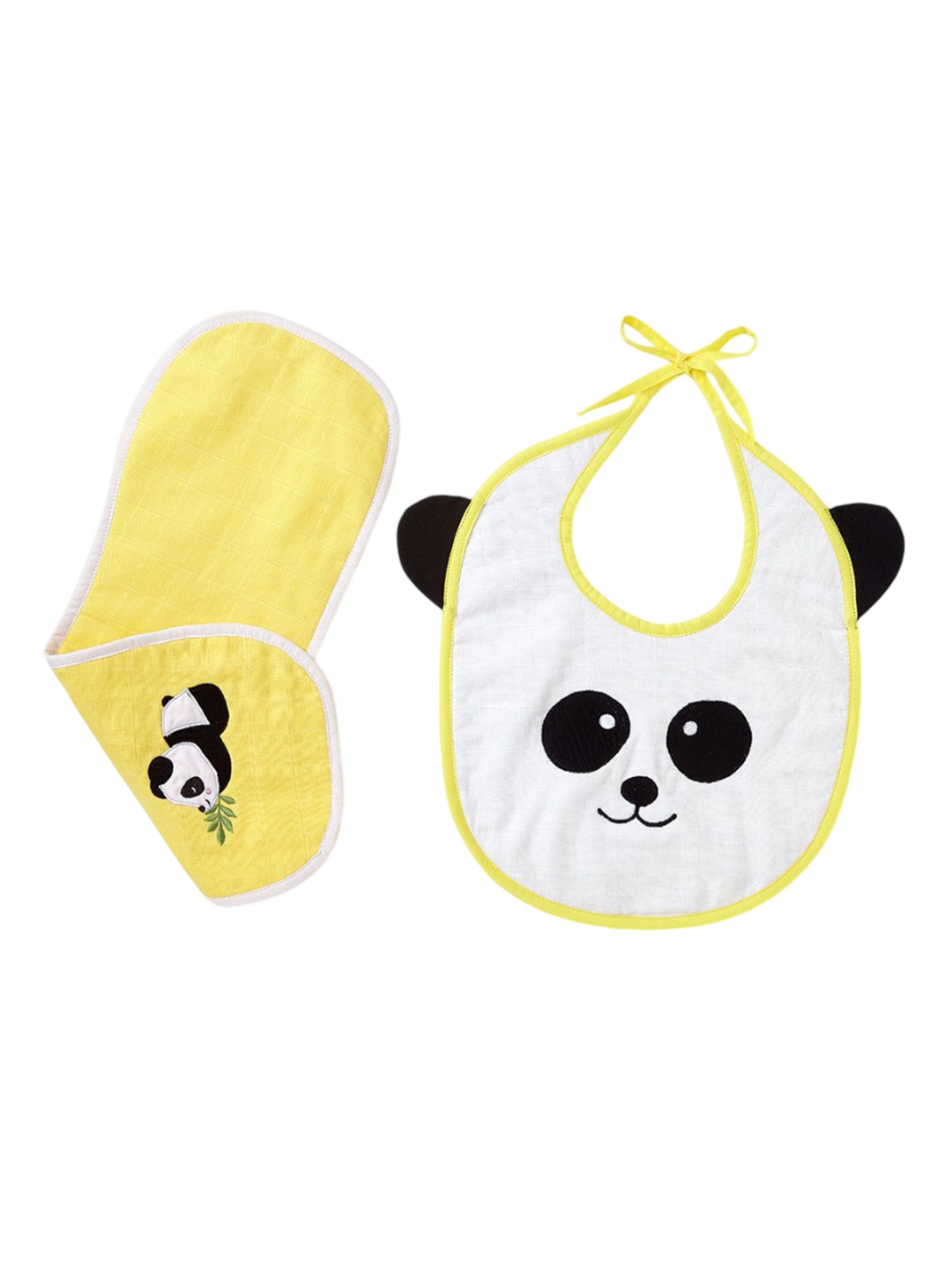 

The White Cradle Infants Printed Bibs & Burp Cloth, Yellow